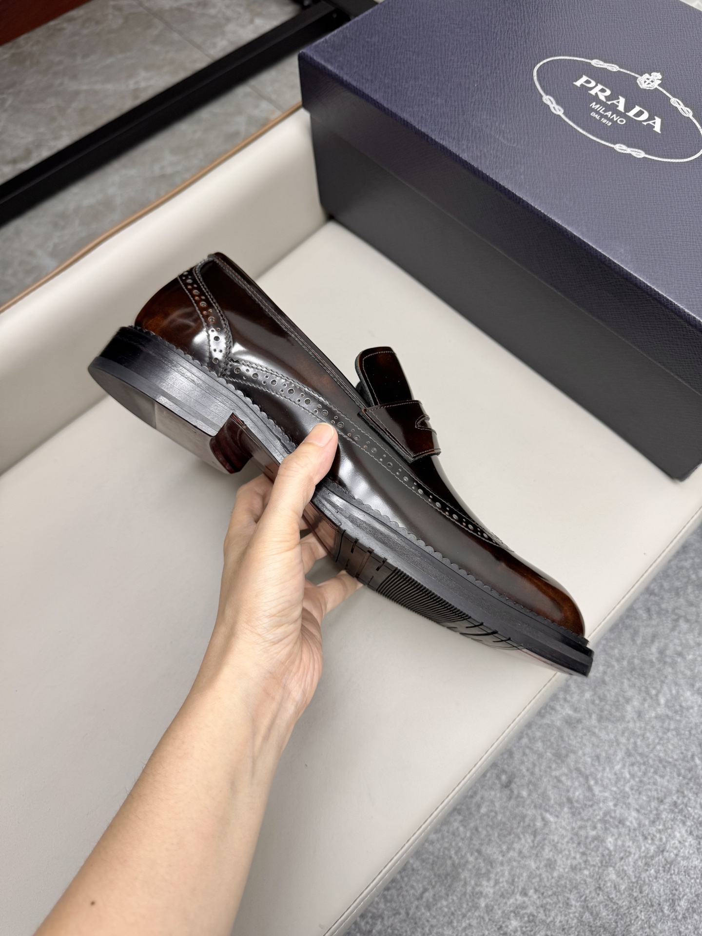 Ferragamo Men's Classic Brown Leather Loafers Dress Shoes Size 38-46 7 i1747150489929 9350 0 5
