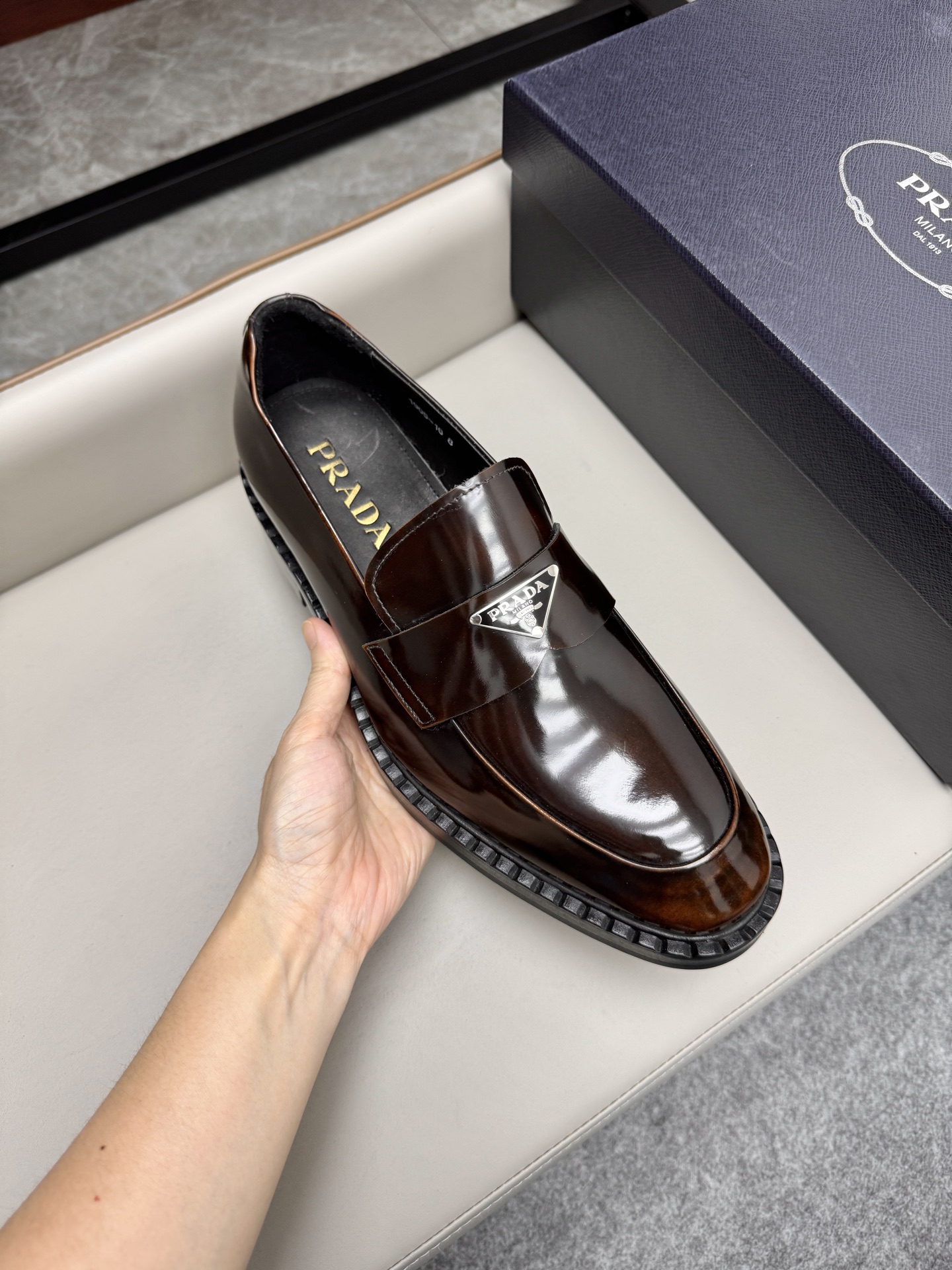 Prada Men's Brown Leather Loafers - Slip-On Dress Shoes, Size 38-46 7 i1747230727171 6780 0 6