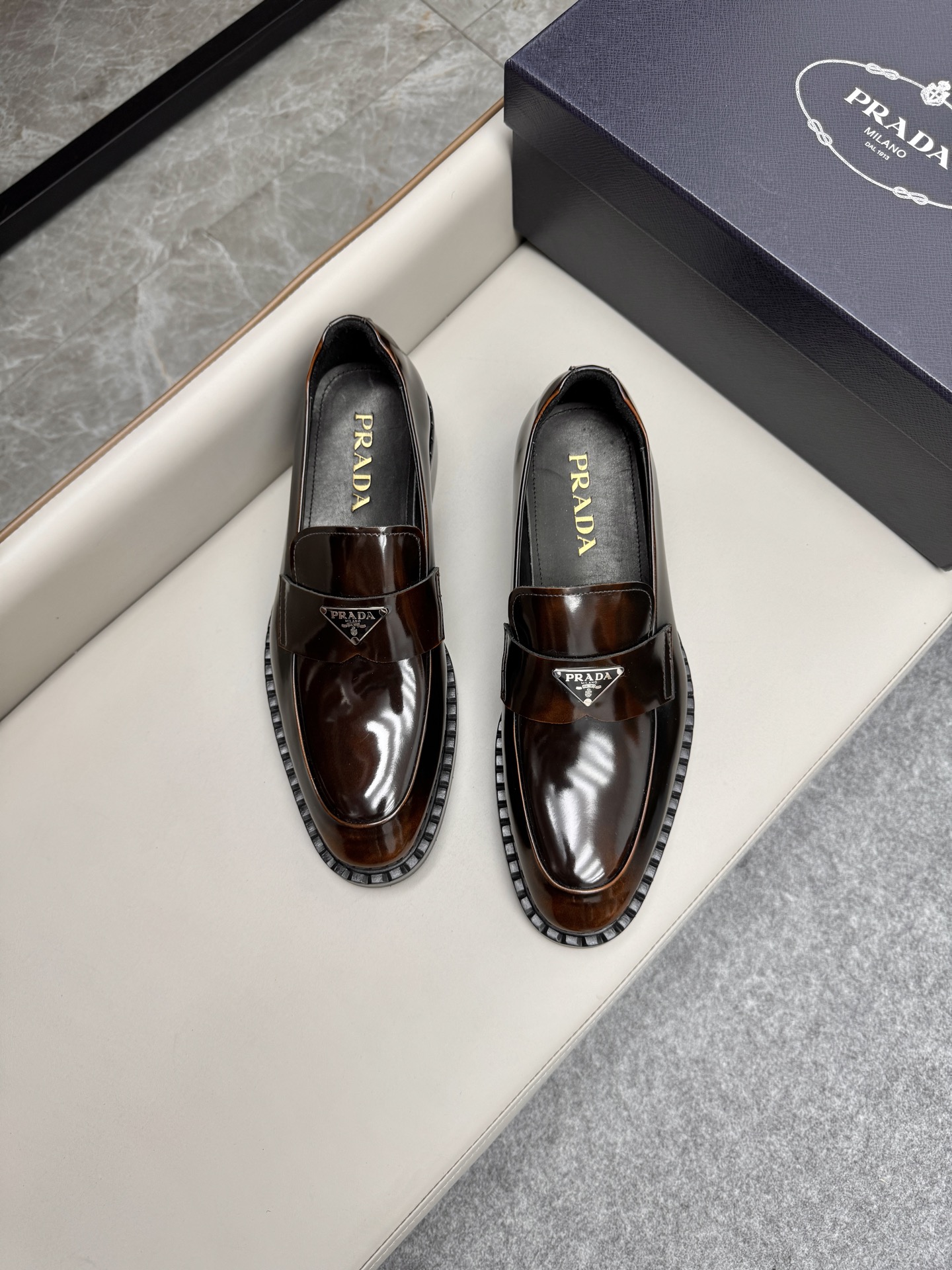 Prada Men's Brown Leather Loafers - Slip-On Dress Shoes, Size 38-46 4 i1747230727247 796 0 3
