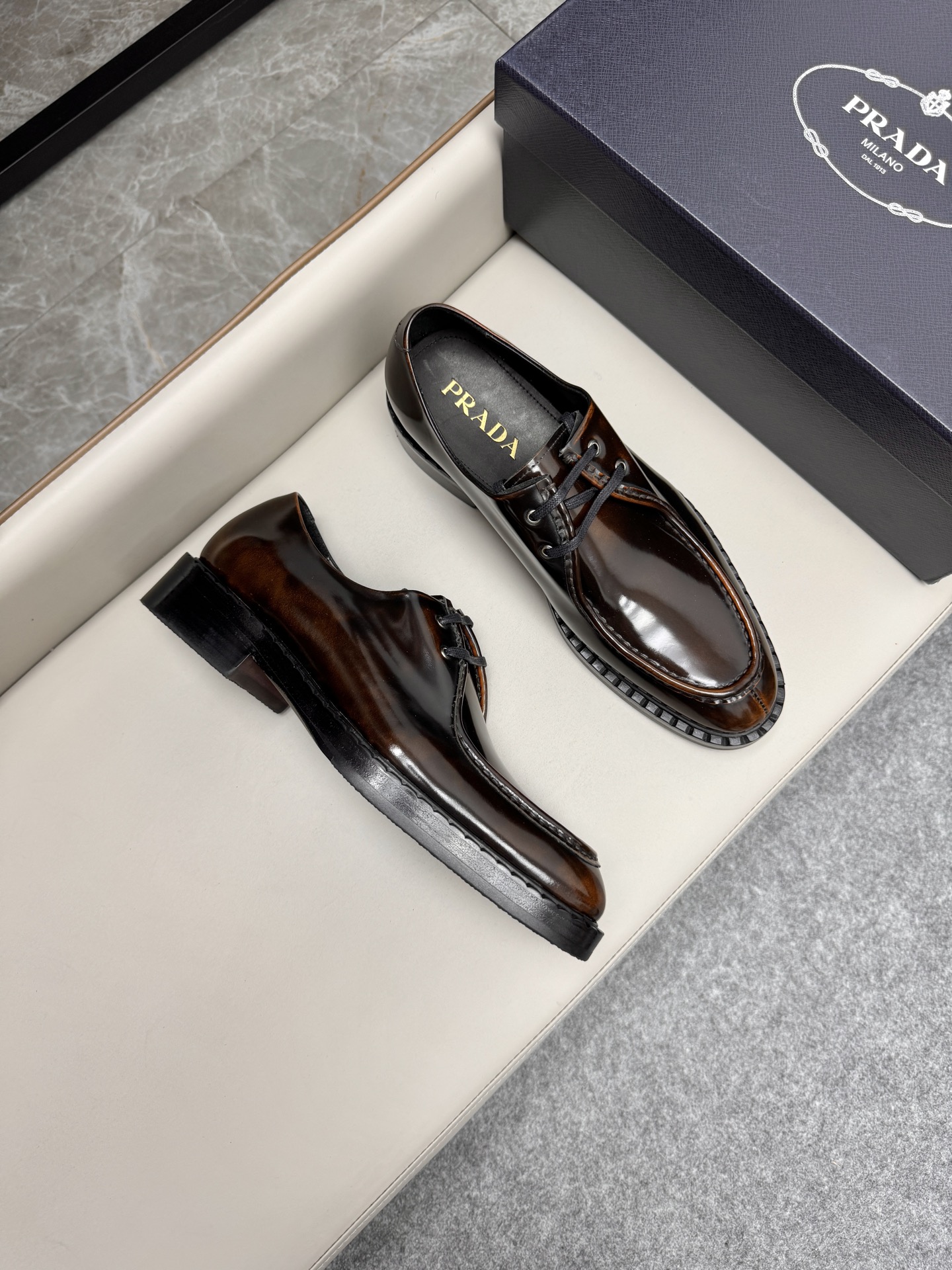 Prada Men's Leather Loafers Brown Business Dress Shoes 3 i1747645142281 2927 0 1