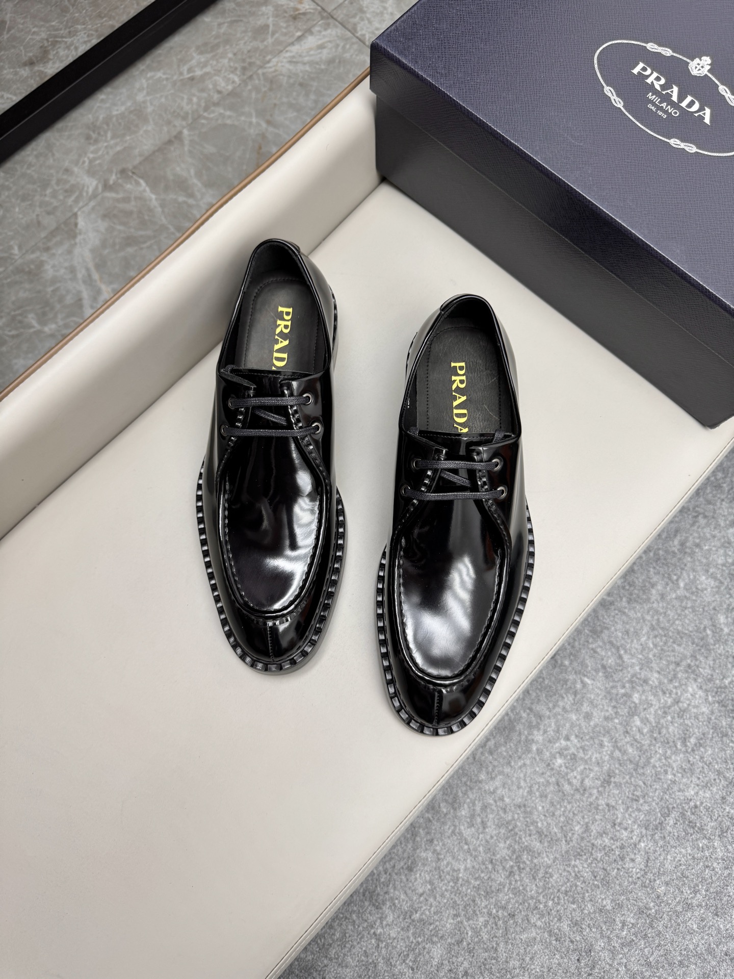 Prada Classic Black Leather Loafers for Men | Business Dress Shoes 5 i1747645217361 5628 0 3