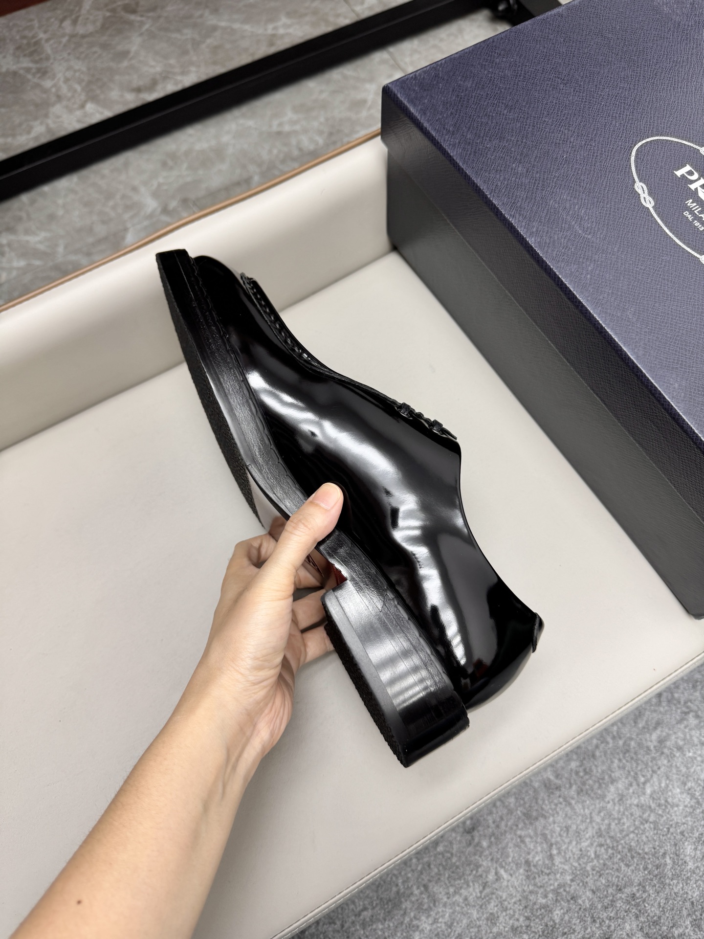 Prada Classic Black Leather Loafers for Men | Business Dress Shoes 9 i1747645217463 2051 0 7