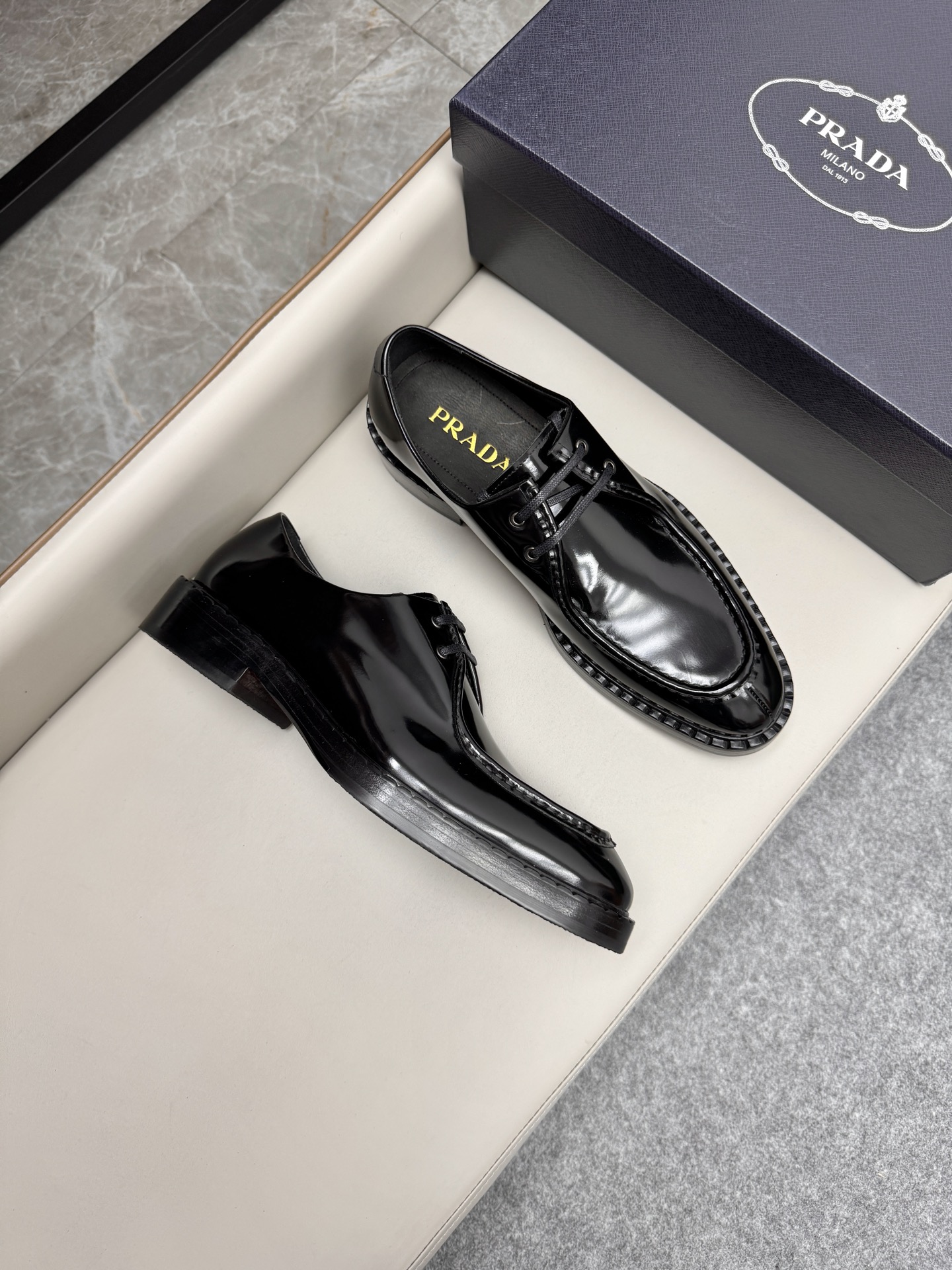 Prada Classic Black Leather Loafers for Men | Business Dress Shoes 3 i1747645218443 8093 0 1
