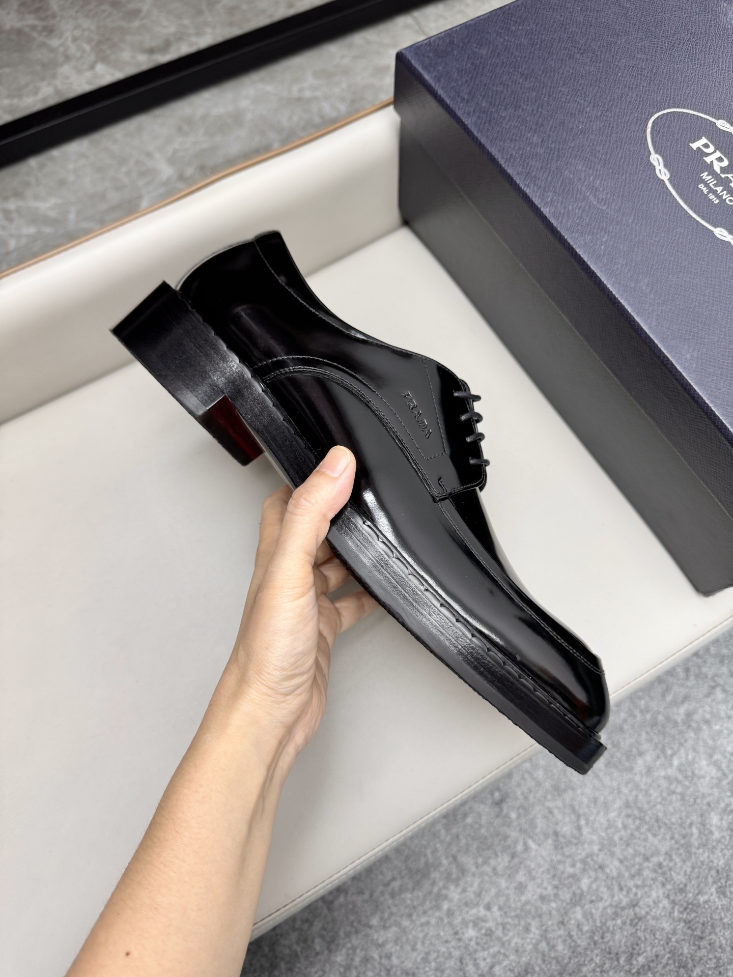 Prada Men's Black Leather Loafers Dress Shoes, Classic Style 6 i1747645625439 3574 0 5