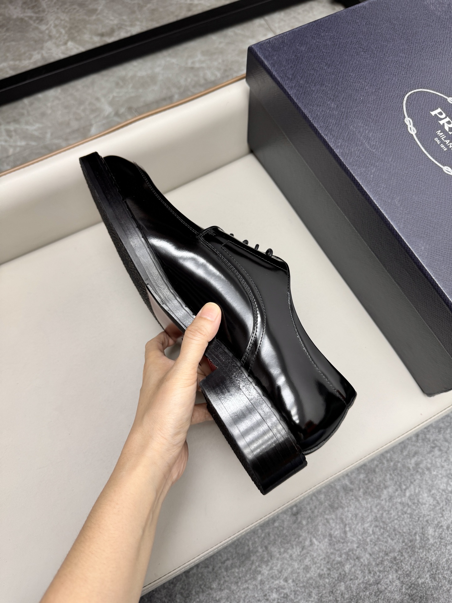 Prada Men's Black Leather Loafers Dress Shoes, Classic Style 8 i1747645625475 8156 0 7