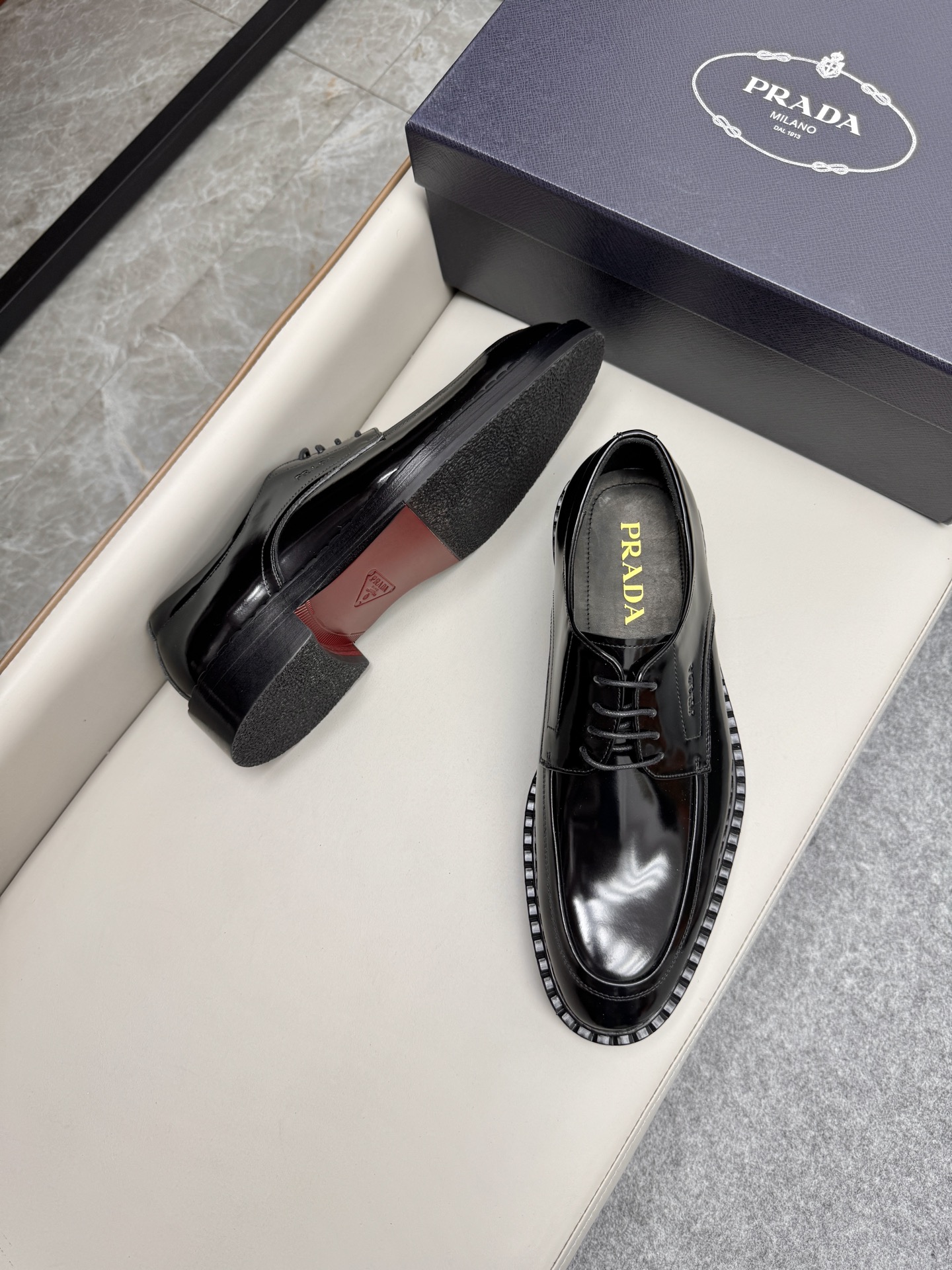 Prada Men's Black Leather Loafers Dress Shoes, Classic Style 3 i1747645626729 4538 0 2