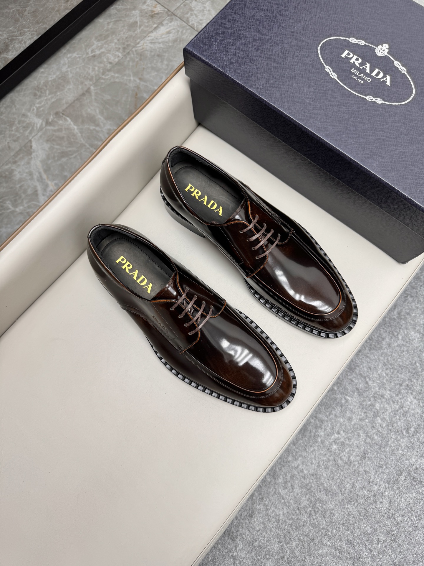 Prada Men's Business Leather Dress Shoes - Classic Loafers, Brown 1 i1747645669880 2595 0 0