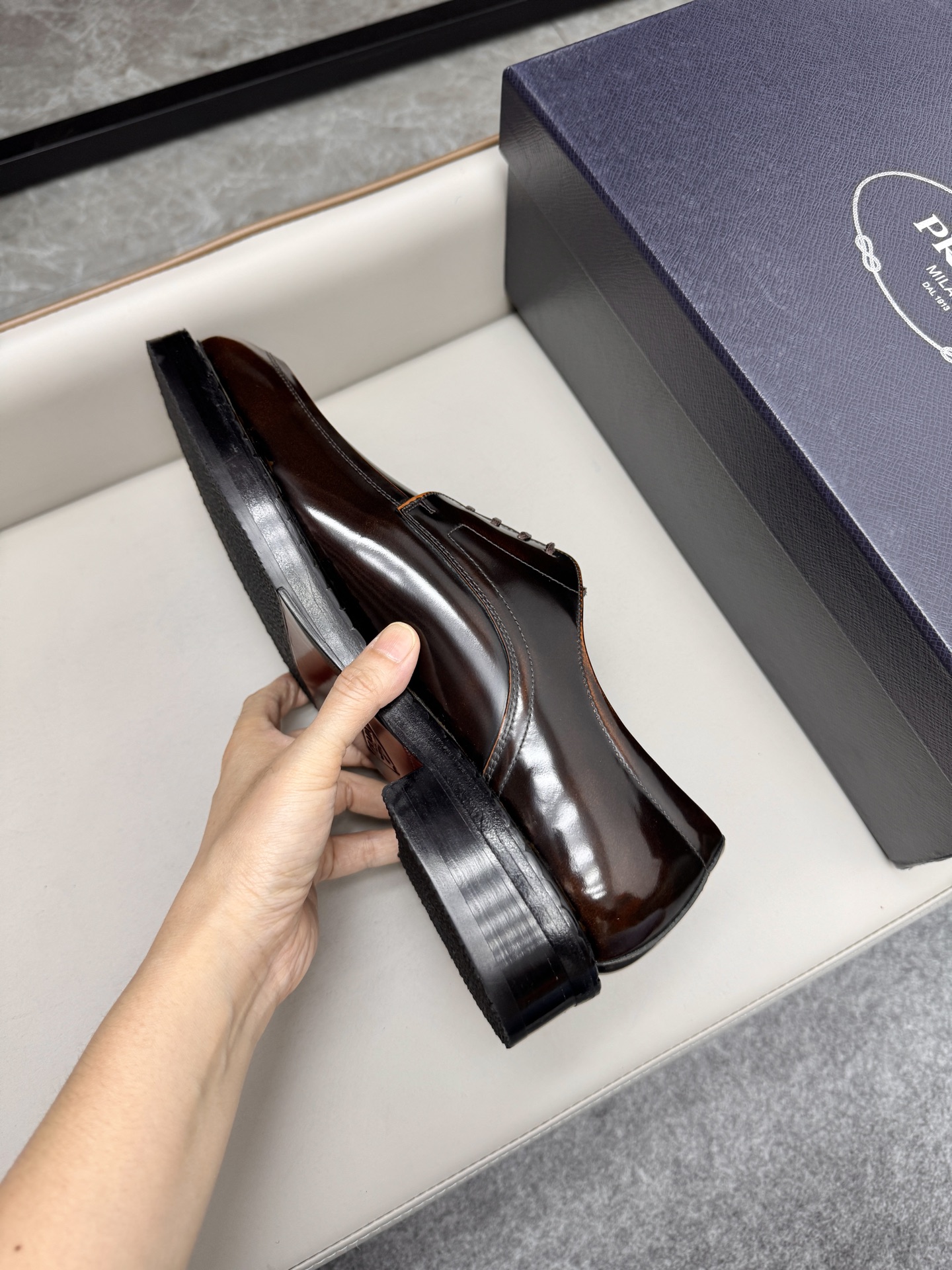 Prada Men's Business Leather Dress Shoes - Classic Loafers, Brown 8 i1747645669949 1730 0 7