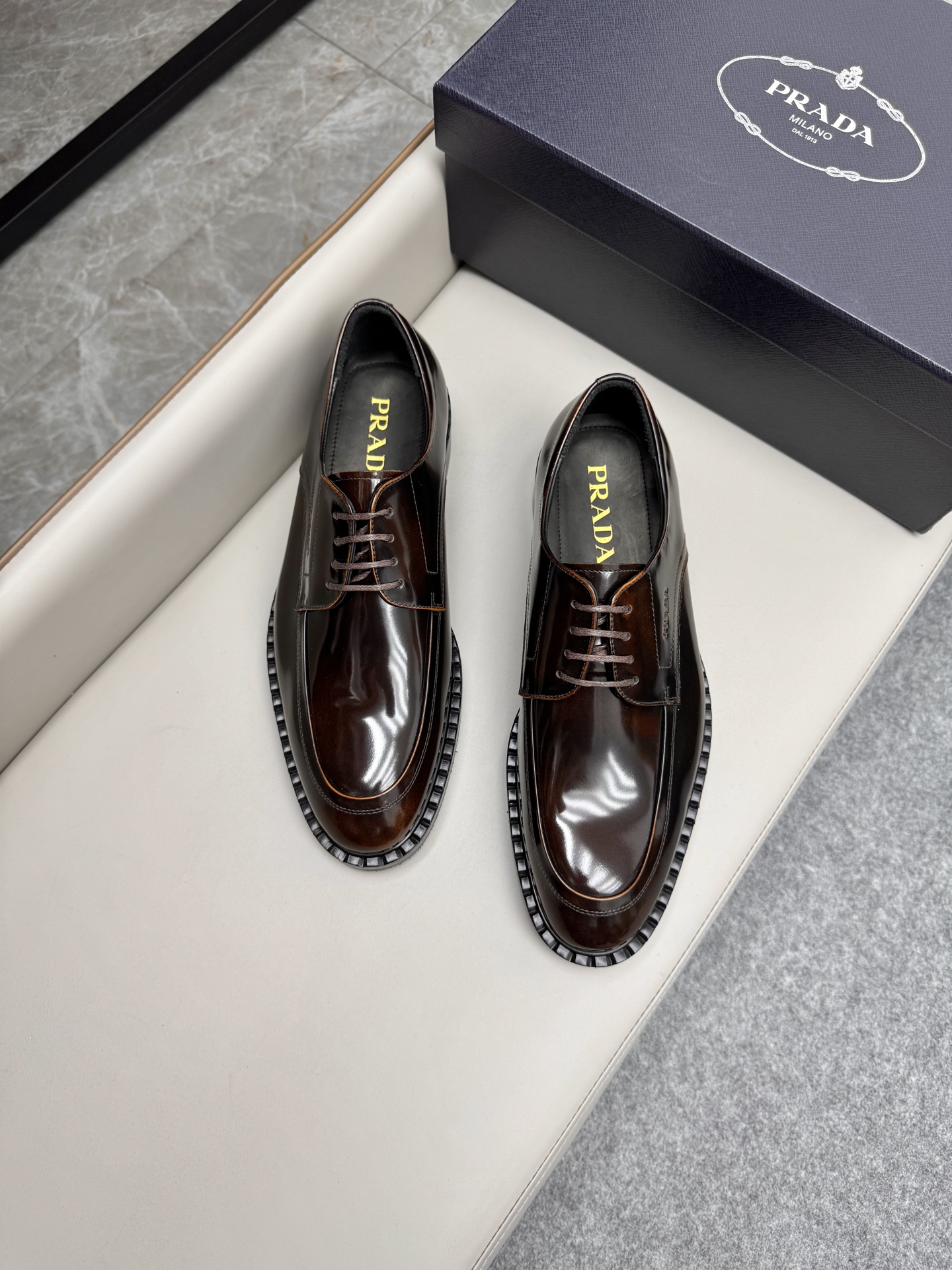 Prada Men's Business Leather Dress Shoes - Classic Loafers, Brown 4 i1747645669949 9694 0 3
