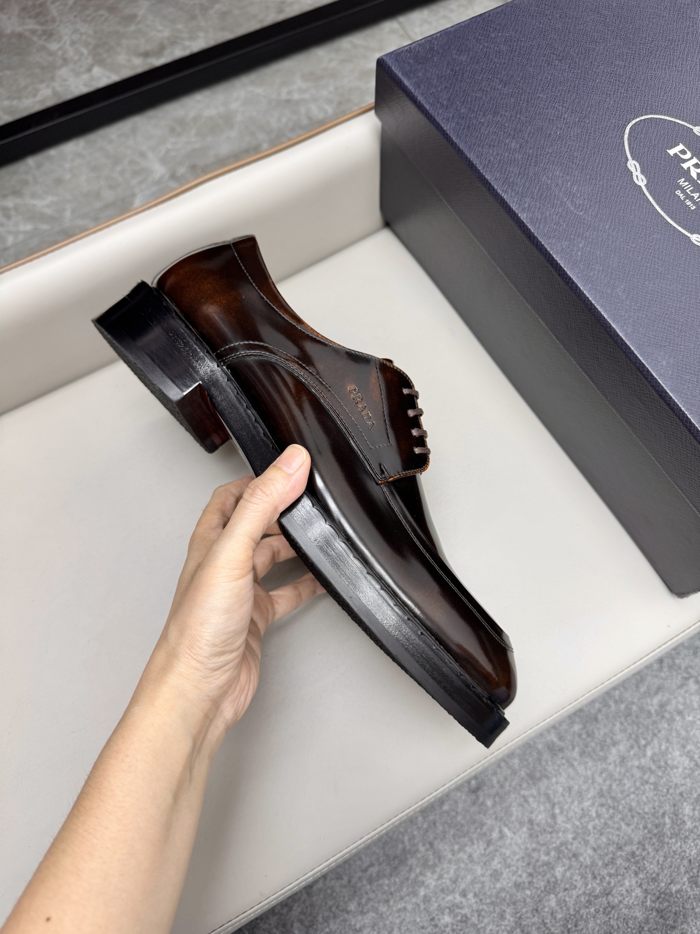 Prada Men's Business Leather Dress Shoes - Classic Loafers, Brown 6 i1747645671082 1330 0 5