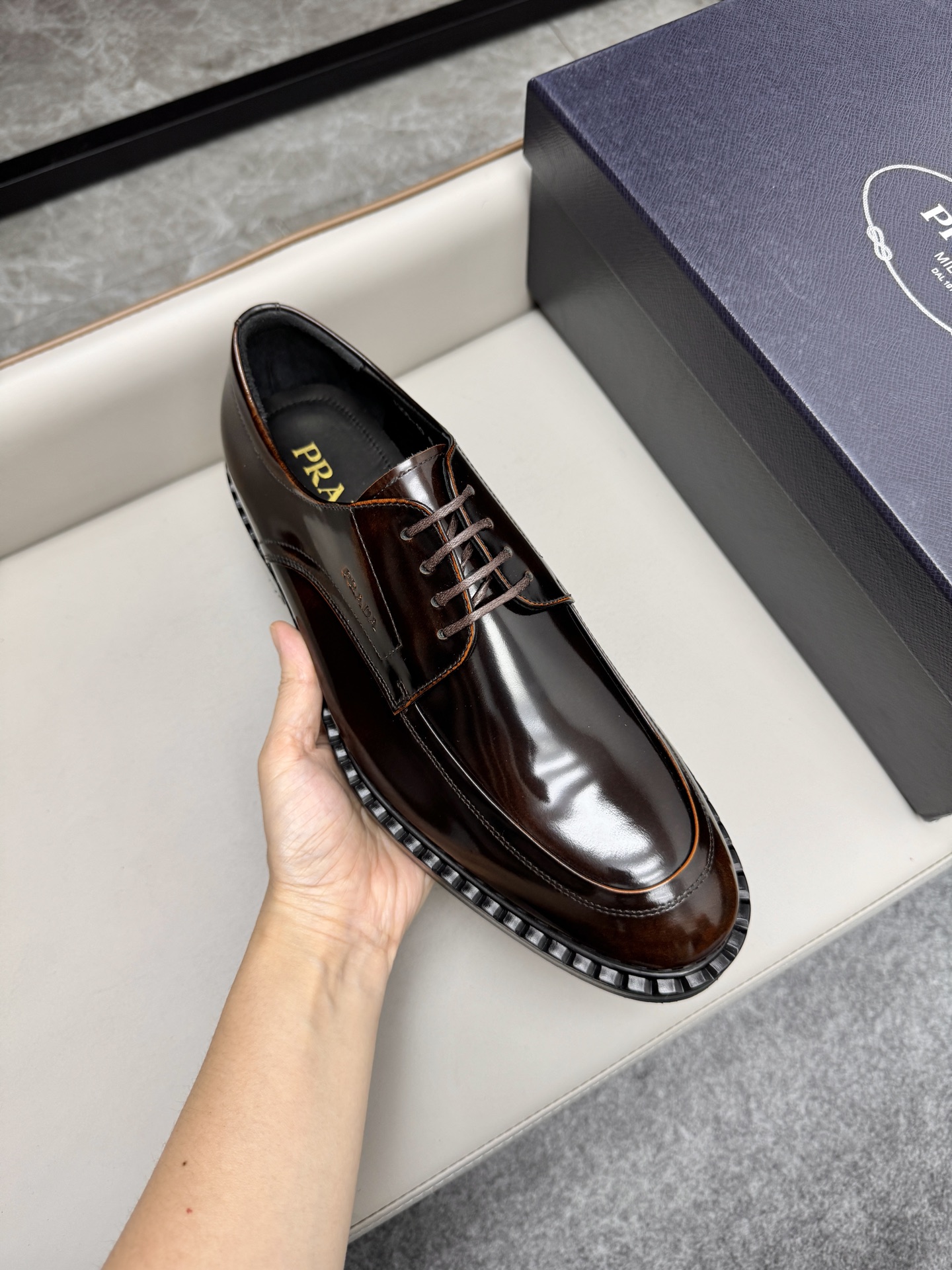 Prada Men's Business Leather Dress Shoes - Classic Loafers, Brown 7 i1747645671124 1496 0 6