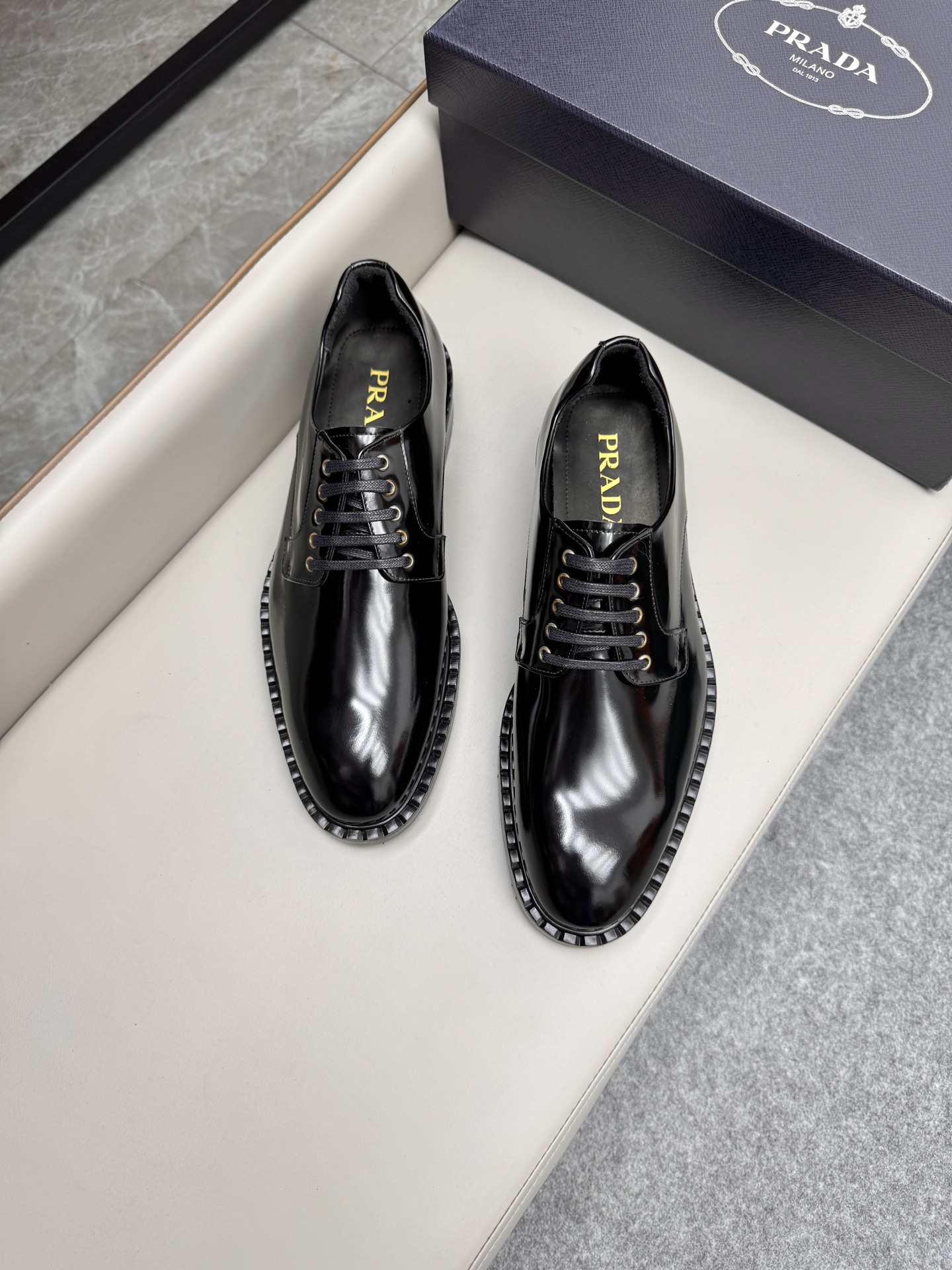 Prada Men's Classic Leather Business Loafers, Black, Sizes 38-46 4 i1747646029387 2573 0 3