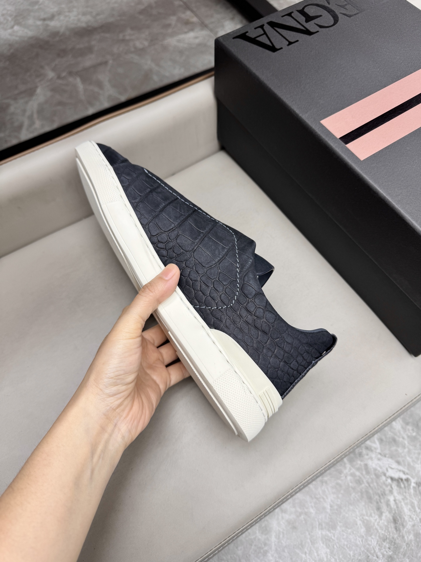 Ermenegildo Zegna Triple Stitch Leather Sneakers - Low Top, Slip-On Design 9 i1748180623536 9621 0 7