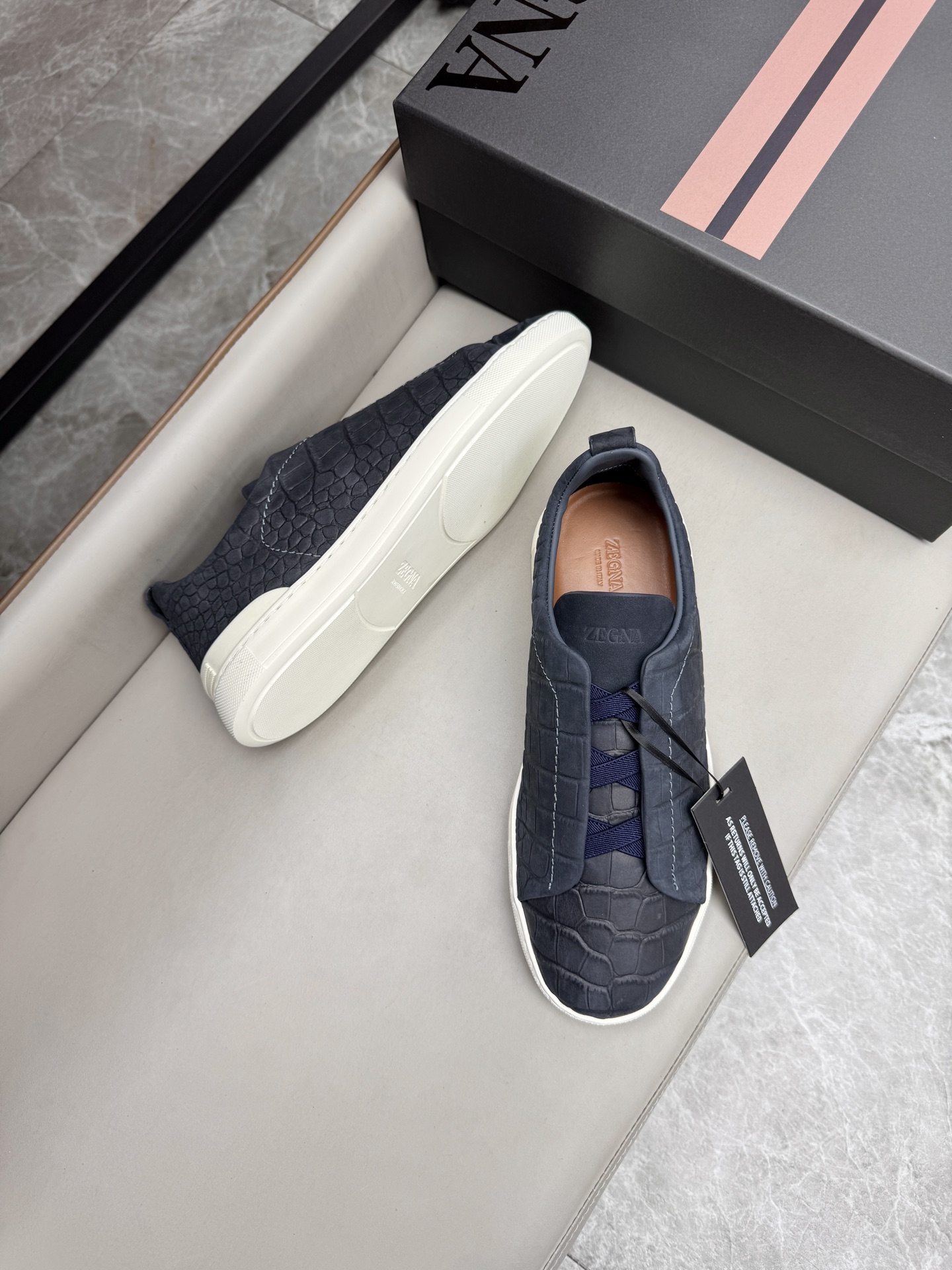 Ermenegildo Zegna Triple Stitch Leather Sneakers - Low Top, Slip-On Design 4 i1748180623696 3711 0 2