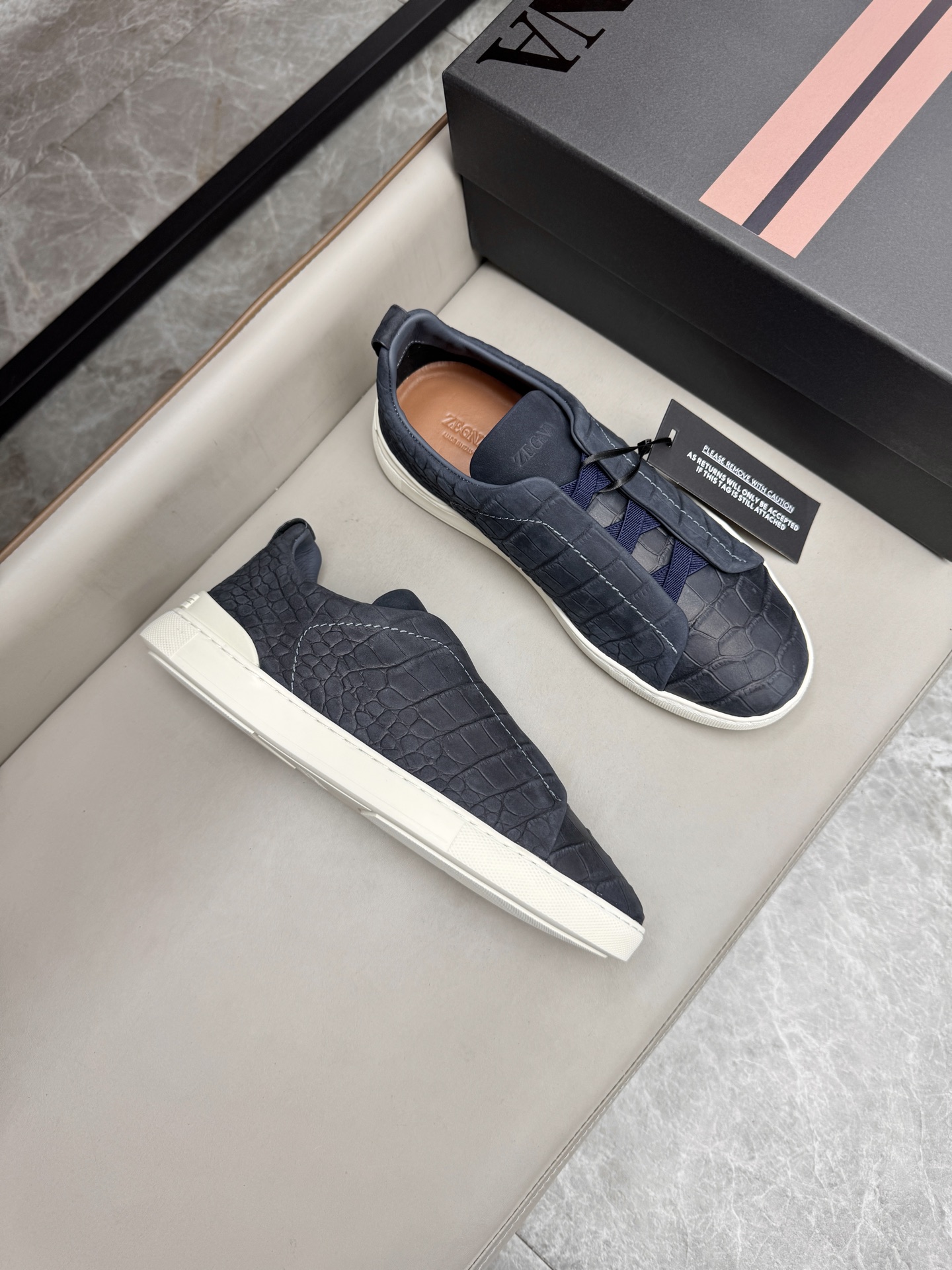 Ermenegildo Zegna Triple Stitch Leather Sneakers - Low Top, Slip-On Design 3 i1748180623730 6311 0 1