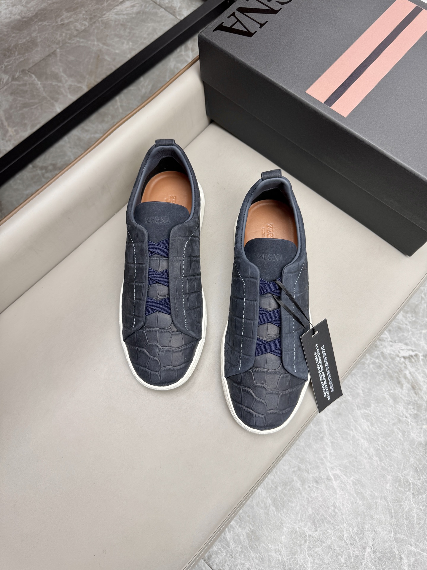 Ermenegildo Zegna Triple Stitch Leather Sneakers - Low Top, Slip-On Design 5 i1748180625034 6932 0 3