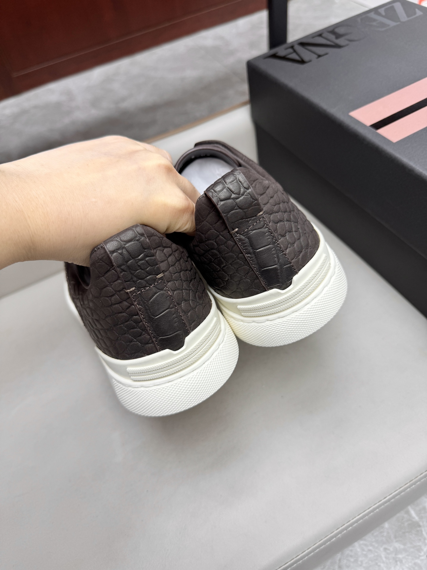 Ermenegildo Zegna Triple Stitch Brown Leather Low-Top Sneakers 6 i1748180685458 3277 0 4