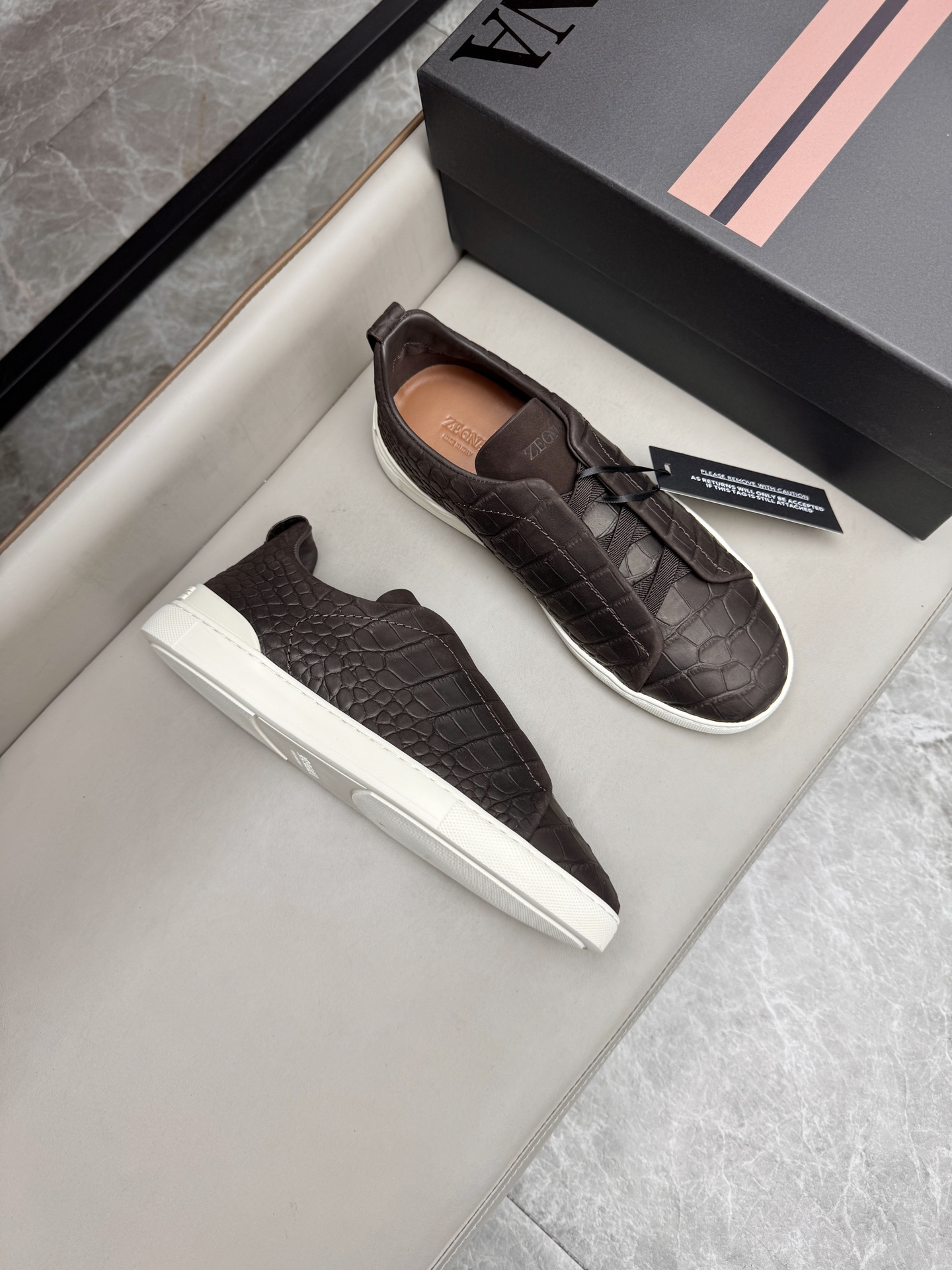 Ermenegildo Zegna Triple Stitch Brown Leather Low-Top Sneakers 3 i1748180685582 4478 0 1