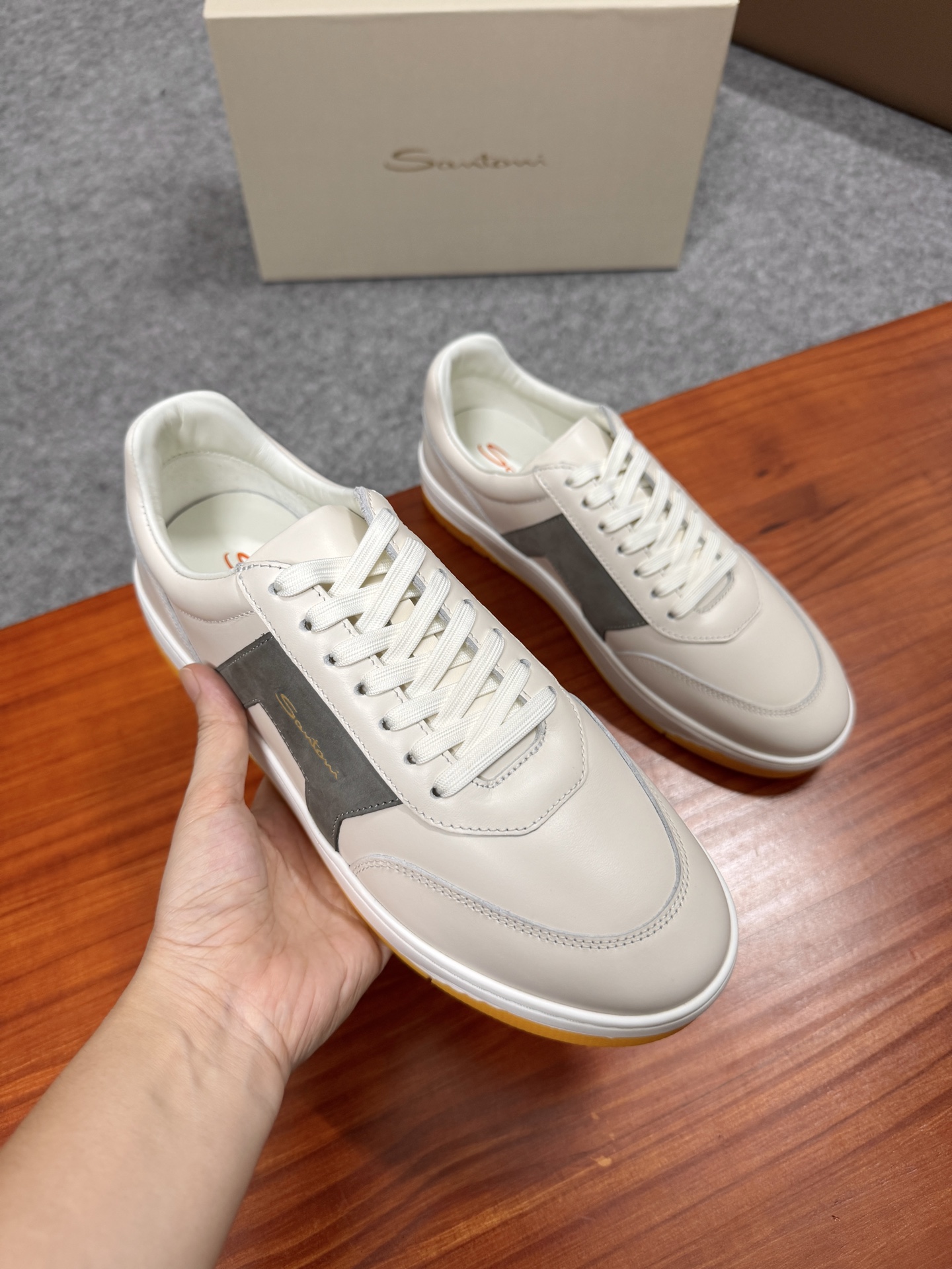 Santoni Men's White Leather Lace-Up Sneakers - Handmade Italian Craftsmanship 6 i1755169081033 5856 0 4