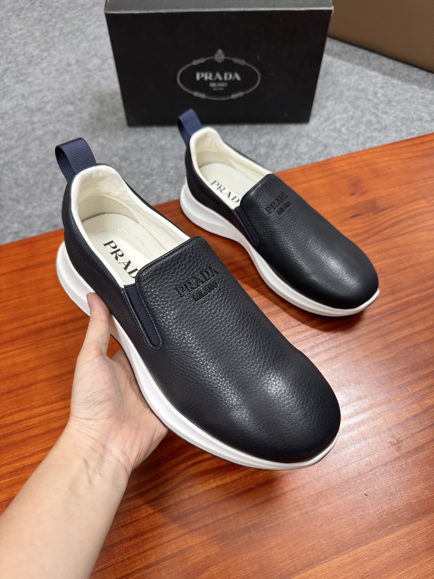 Prada Men's Leather Slip-On Sneakers - Stylish Comfort & Italian Craftsmanship 6 i1755596582635 113 0 4