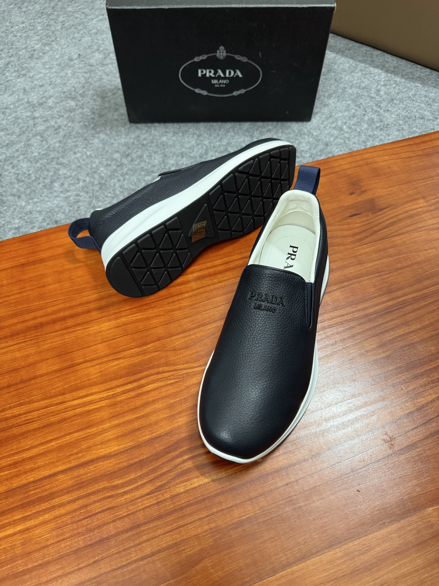 Prada Men's Leather Slip-On Sneakers - Stylish Comfort & Italian Craftsmanship 4 i1755596584872 8772 0 2