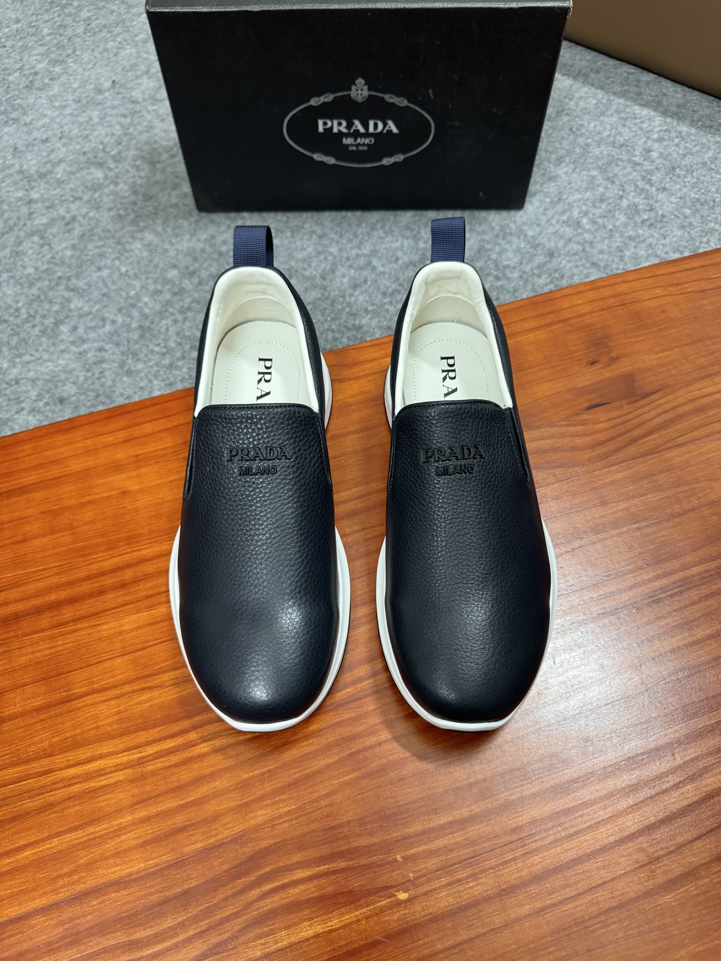 Prada Men's Leather Slip-On Sneakers - Stylish Comfort & Italian Craftsmanship 2 i1755596584973 4630 0 0