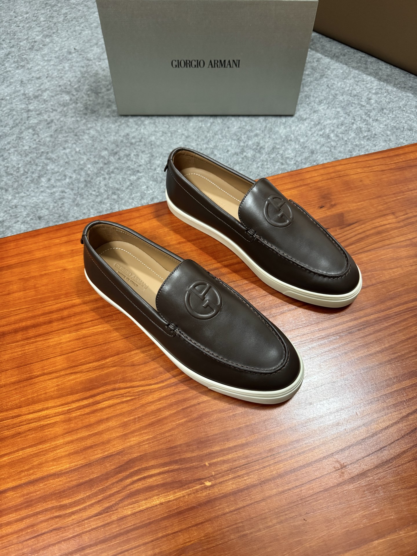 GIORGIO Armani Leather Loafers - Classic, Comfortable, and Stylish Shoes 3 i1756039527837 5043 0 1
