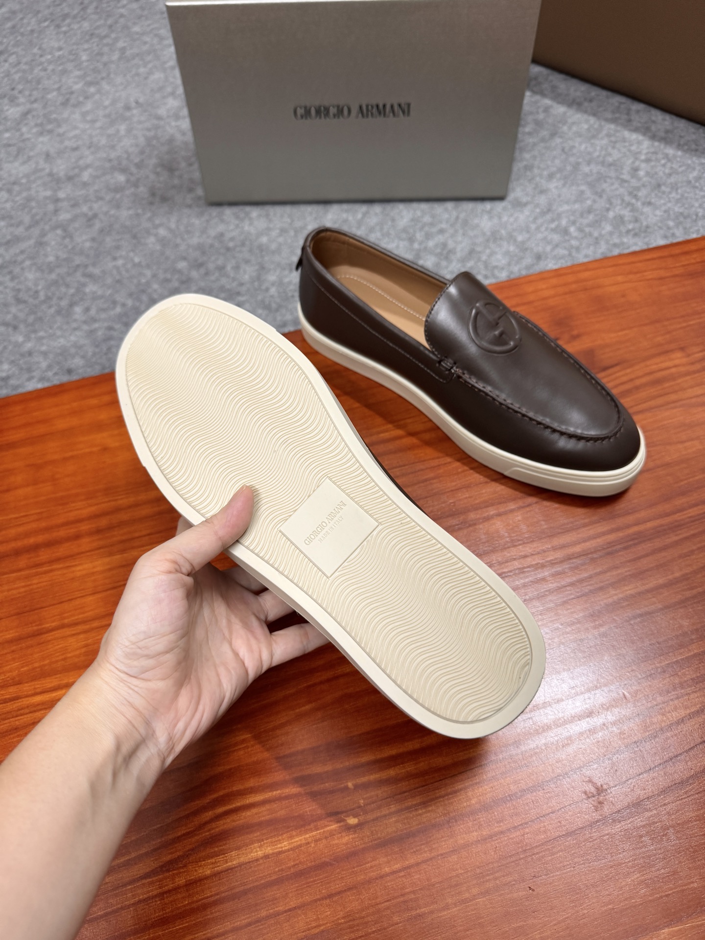 GIORGIO Armani Leather Loafers - Classic, Comfortable, and Stylish Shoes 7 i1756039528118 4653 0 5