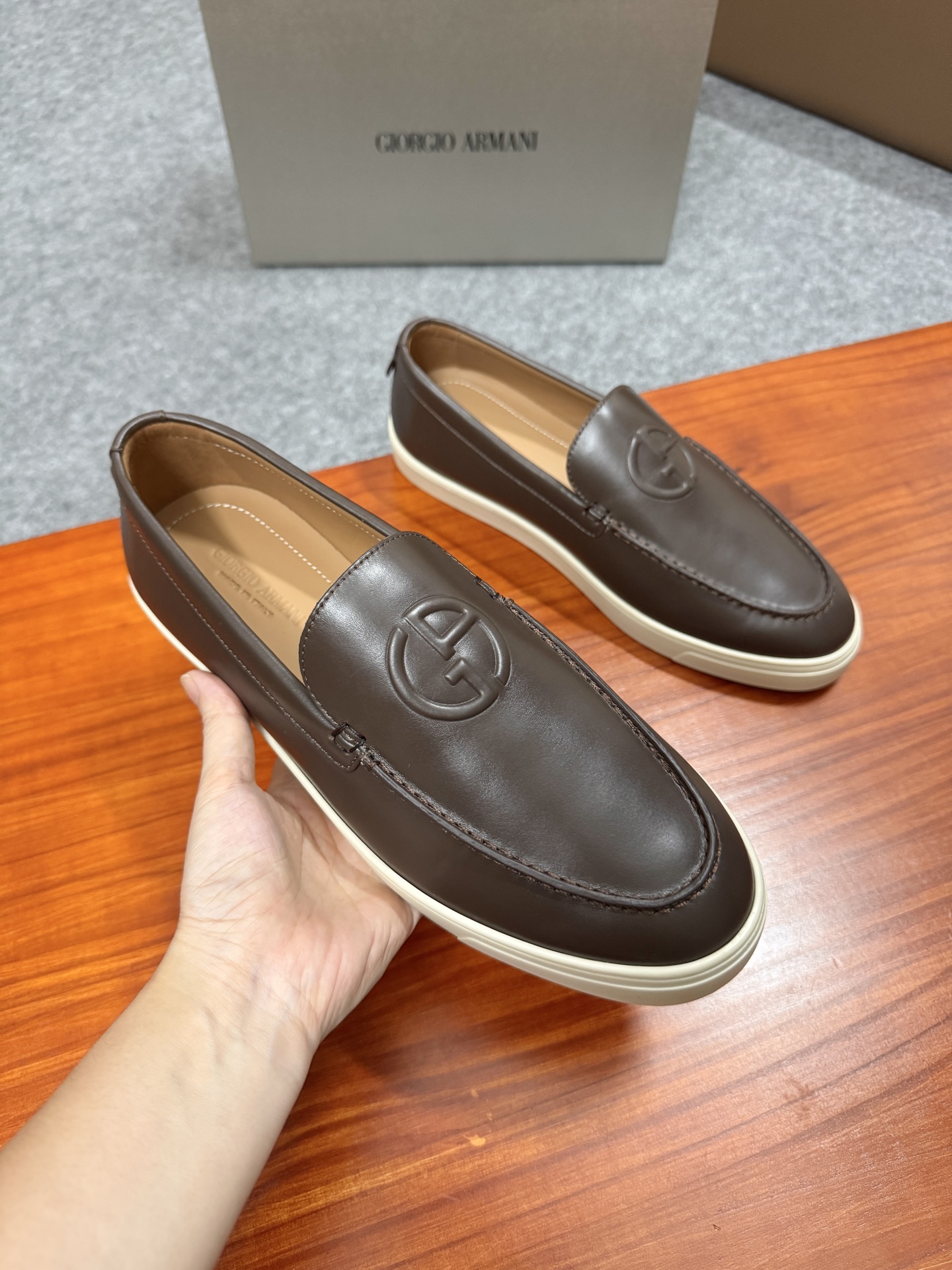 GIORGIO Armani Leather Loafers - Classic, Comfortable, and Stylish Shoes 6 i1756039530102 2776 0 4