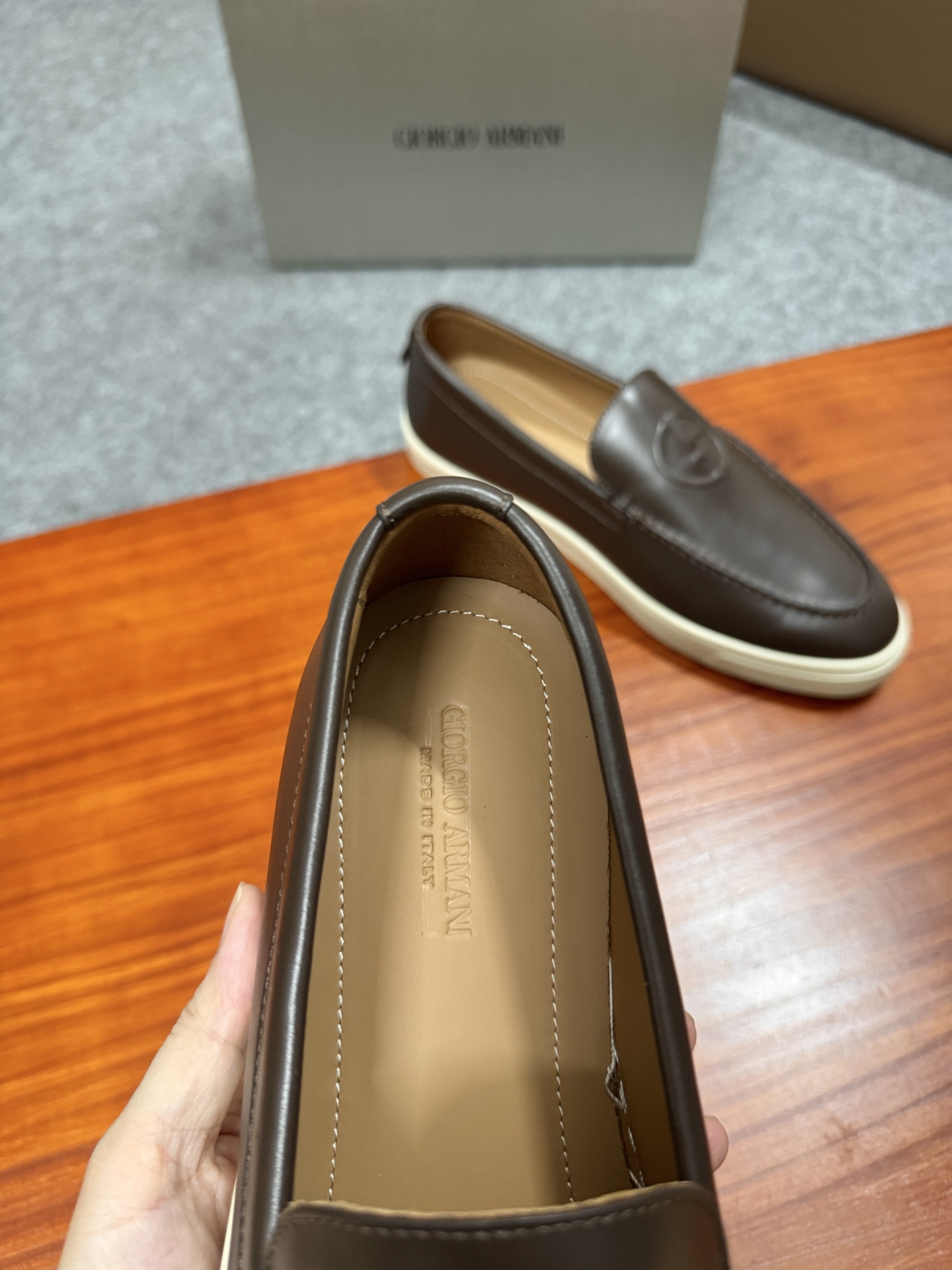 GIORGIO Armani Leather Loafers - Classic, Comfortable, and Stylish Shoes 10 i1756039530589 4845 0 8