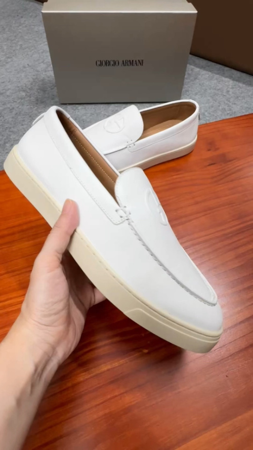 Giorgio Armani Classic White Leather Loafers, Comfort & Modern Style 13 Giorgio Armani Classic White Leather Loafers, Comfort & Modern Style