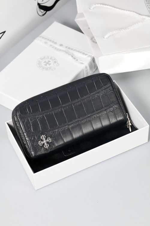 Chrome Hearts Crocodile Leather Long Wallet with Sterling Silver Accents 1 Chrome Hearts Crocodile Leather Long Wallet with Sterling Silver Accents