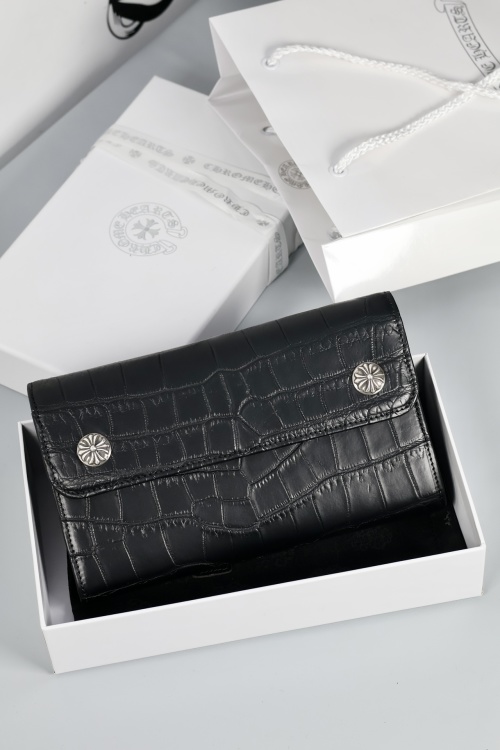 Chrome Hearts Tri-Fold Wallet - Crocodile Leather, Sterling Silver Hardware 1 Chrome Hearts Tri-Fold Wallet - Crocodile Leather, Sterling Silver Hardware