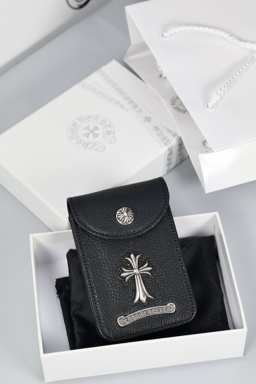 Chrome Hearts Black Leather Cardholder with Cross, Handmade, Silver Hardware 1 Chrome Hearts Black Leather Cardholder with Cross, Handmade, Silver Hardware