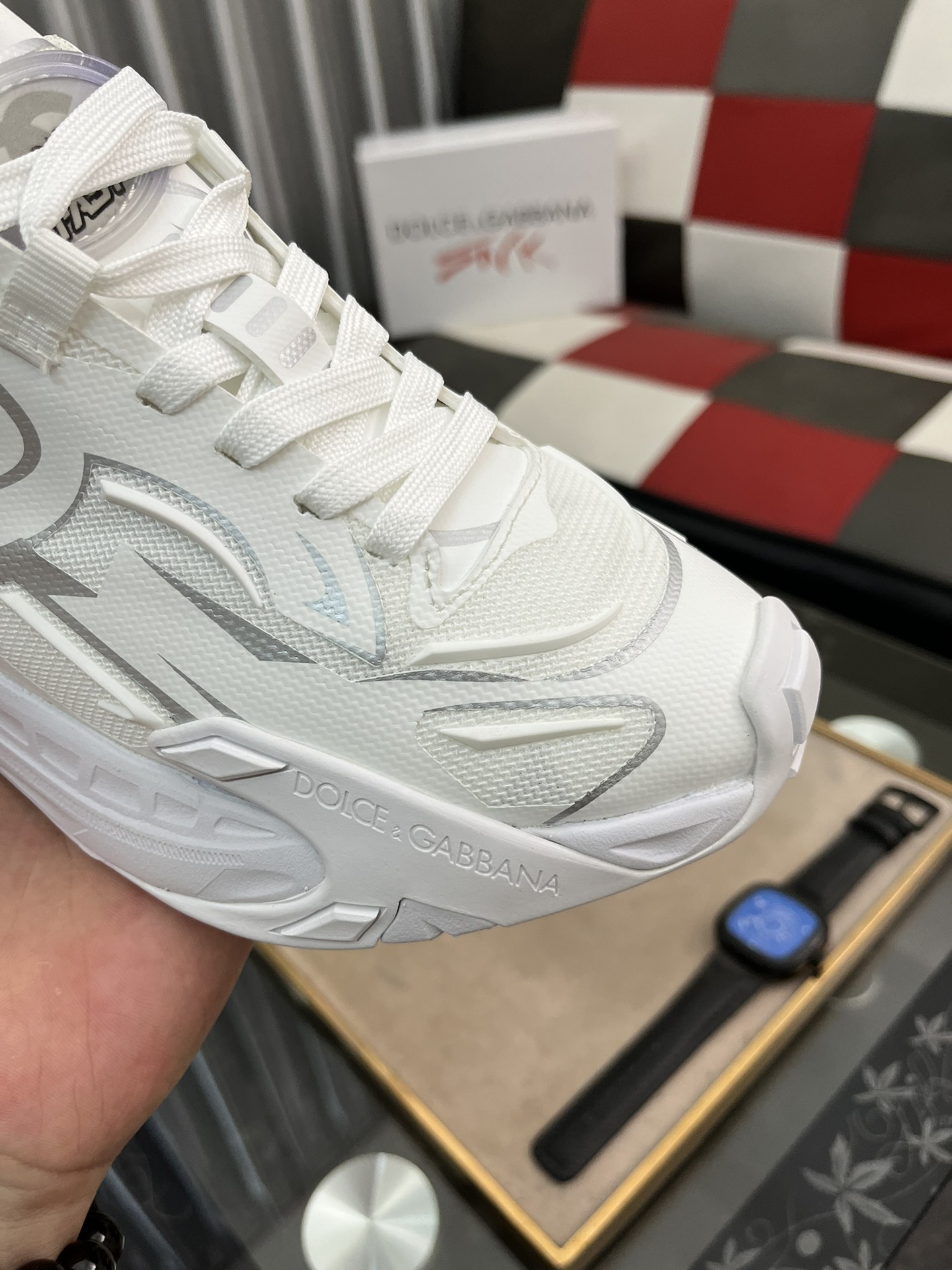 P: marea marca DG, zapatos casuales calcetín, Dolce & Gabbana contador de sincronización nuevo, de a