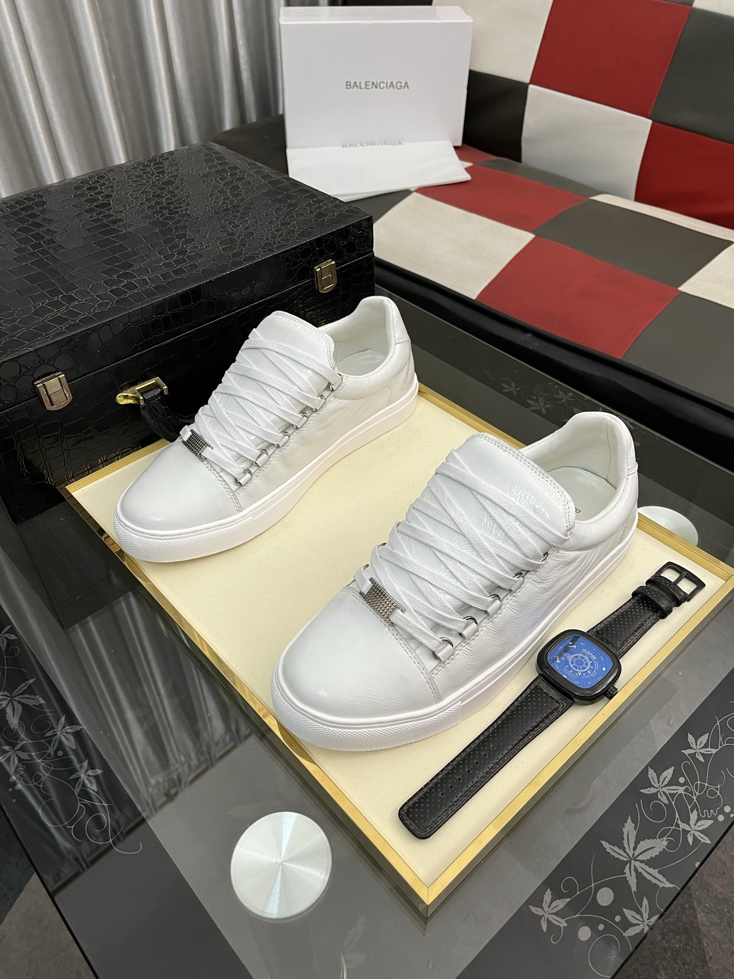 Balenciaga White Leather Low-Top Sneakers, Size 38-44 3 i1744989986936 841 0 1