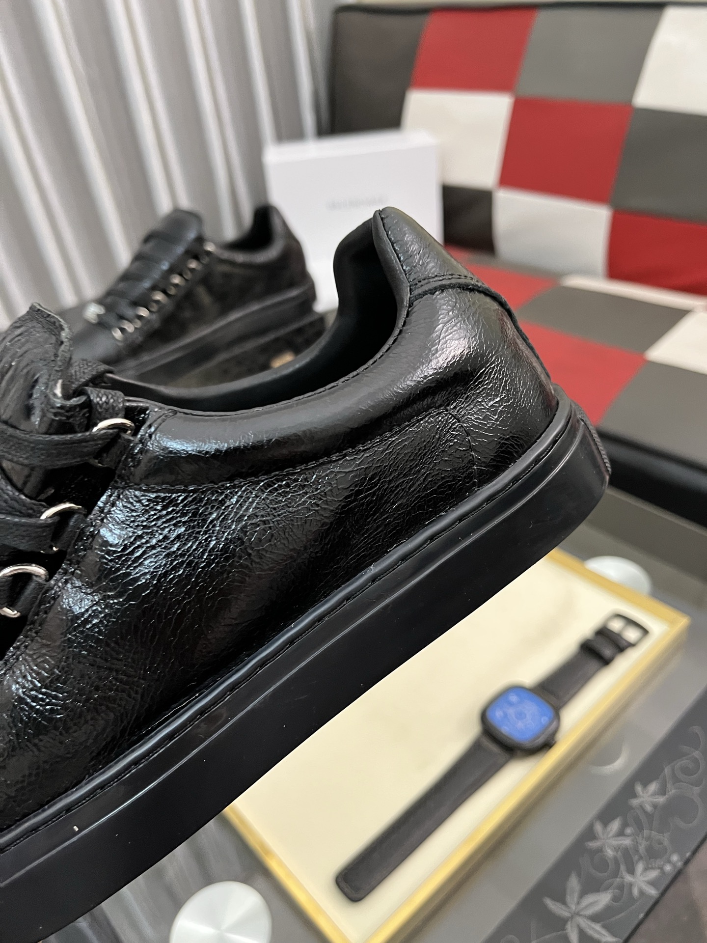Balenciaga Arena Leather Sneakers, Black, Men's Size 38-44 8 i1744990054555 4059 0 6