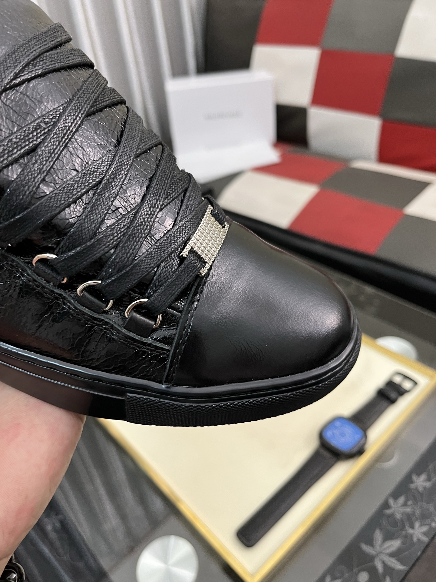 Balenciaga Arena Leather Sneakers, Black, Men's Size 38-44 7 i1744990054688 7399 0 5