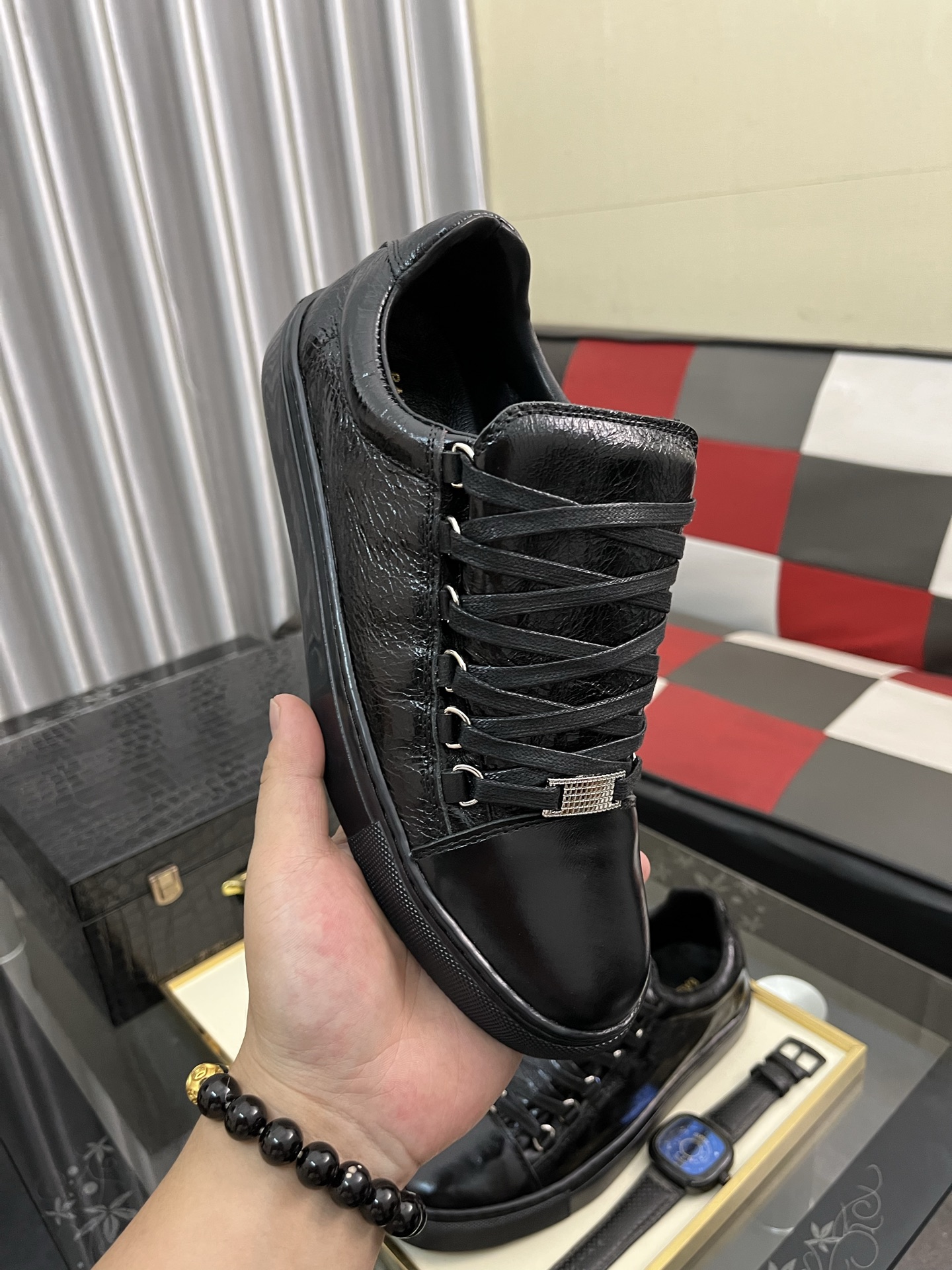 Balenciaga Arena Leather Sneakers, Black, Men's Size 38-44 5 i1744990054690 5012 0 3