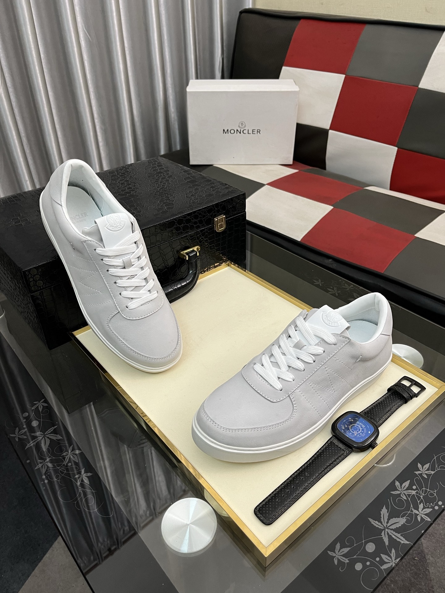 MONCLER Men's Leather Sneakers - Casual Lace-Up Style, Comfortable Fit 4 i1745084270863 6619 0 2