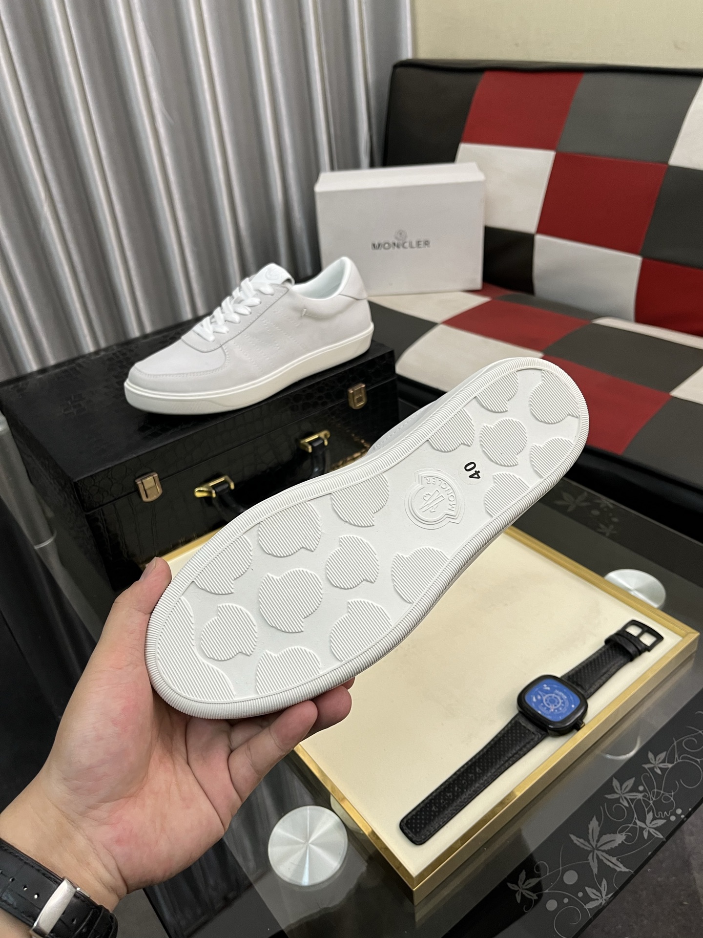 MONCLER Men's Leather Sneakers - Casual Lace-Up Style, Comfortable Fit 10 i1745084270872 9317 0 8