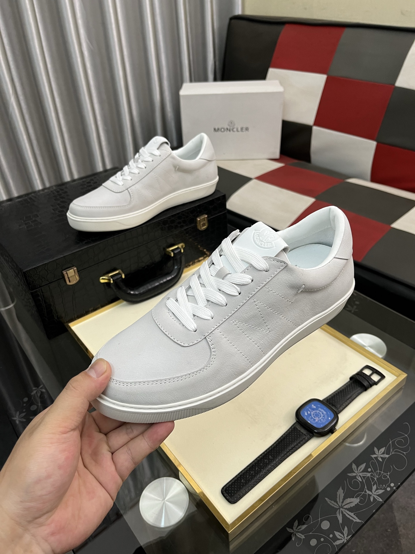 MONCLER Men's Leather Sneakers - Casual Lace-Up Style, Comfortable Fit 6 i1745084272758 3690 0 4