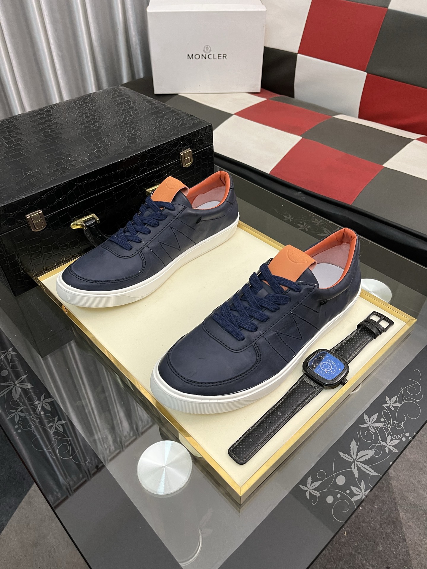 Moncler Men's Leather Sneakers - Casual Lace-Up Style, Comfortable Fit 3 i1745084344640 9307 0 1