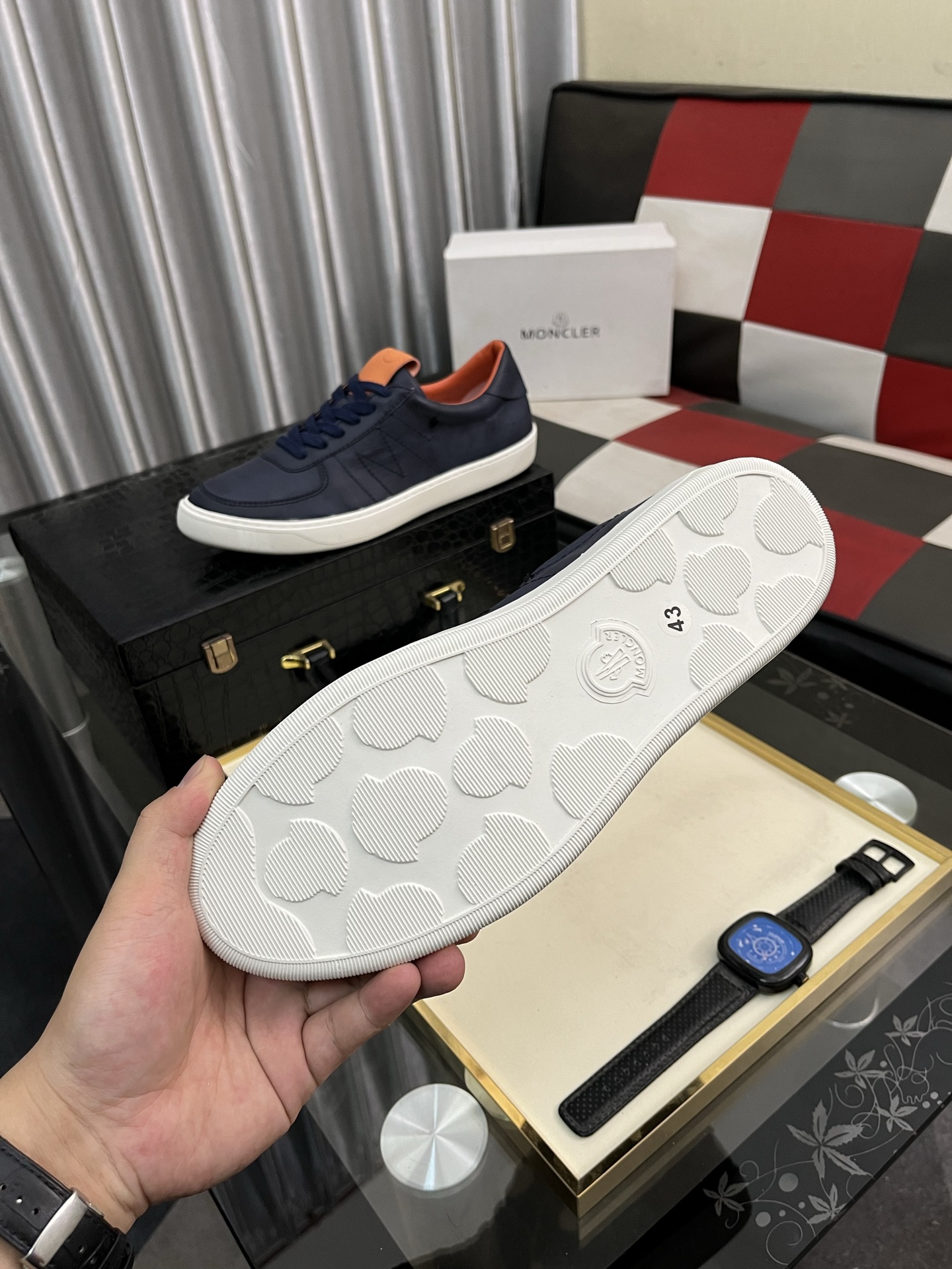 Moncler Men's Leather Sneakers - Casual Lace-Up Style, Comfortable Fit 10 i1745084344675 3569 0 8