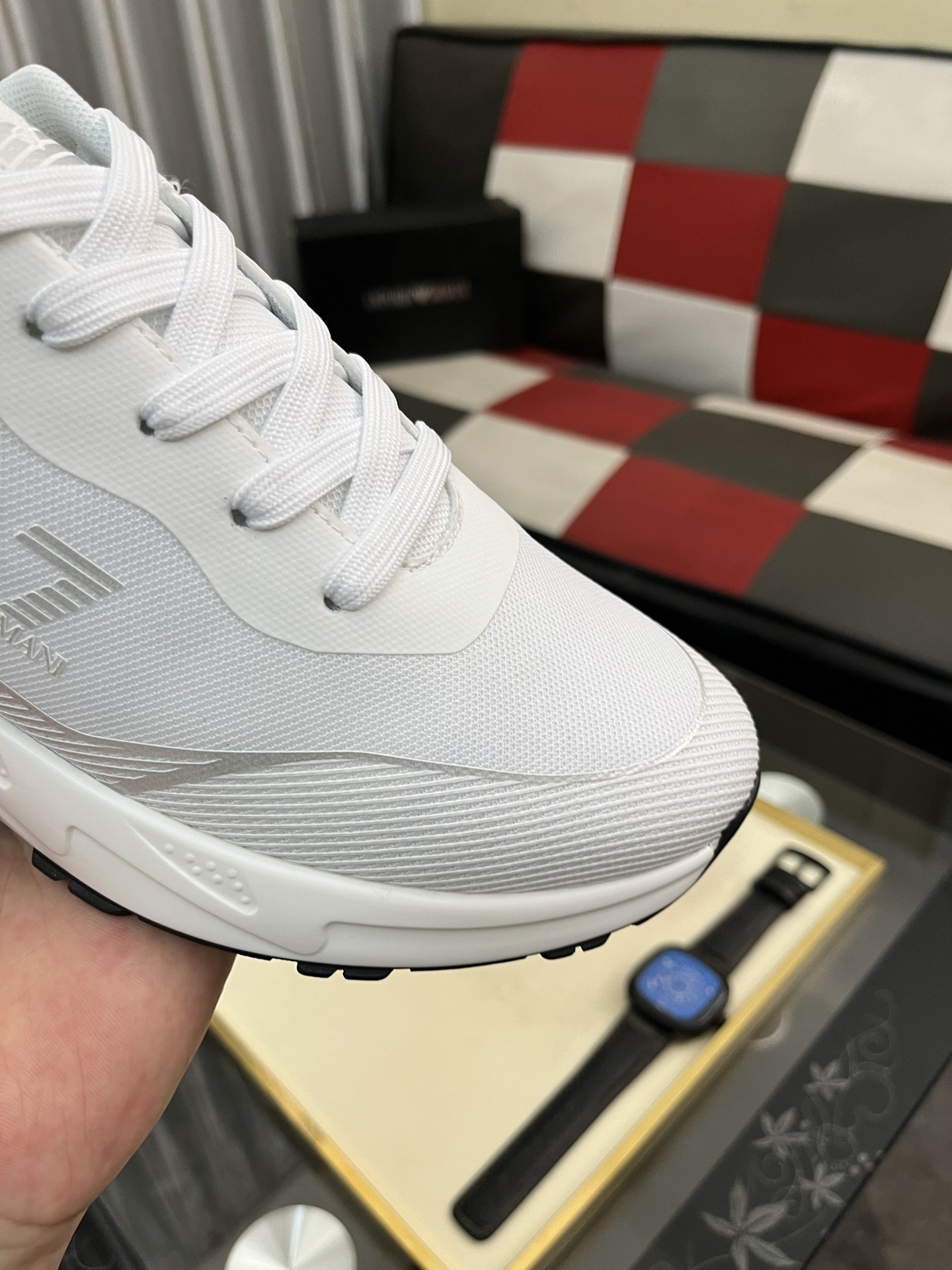 Emporio Armani Men's White Leather Sneakers, Breathable & Comfortable 7 i1745340250785 9519 0 5
