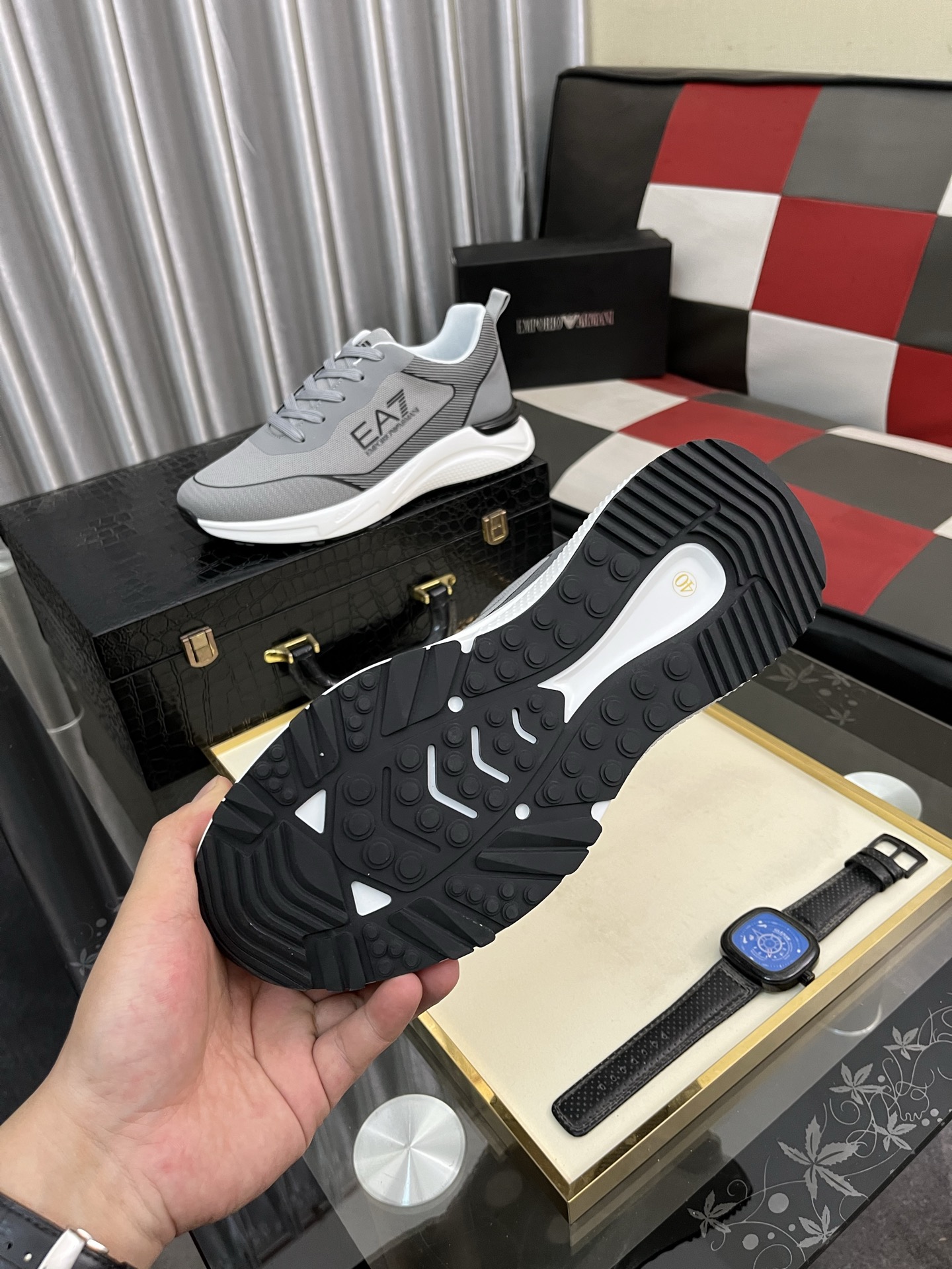 Emporio Armani Men's Breathable Leather Sneakers - Lightweight & Comfortable 10 i1745340273529 1519 0 8