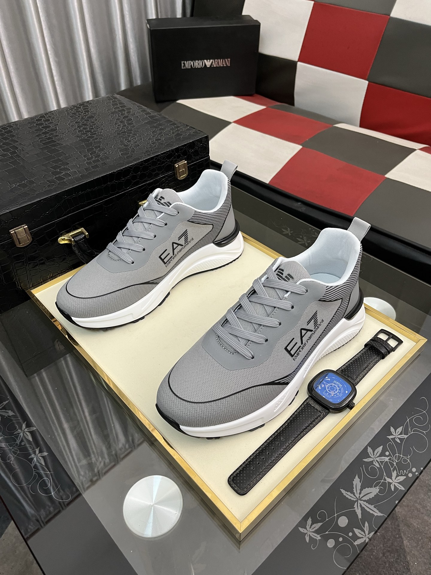 Emporio Armani Men's Breathable Leather Sneakers - Lightweight & Comfortable 3 i1745340273594 9178 0 1