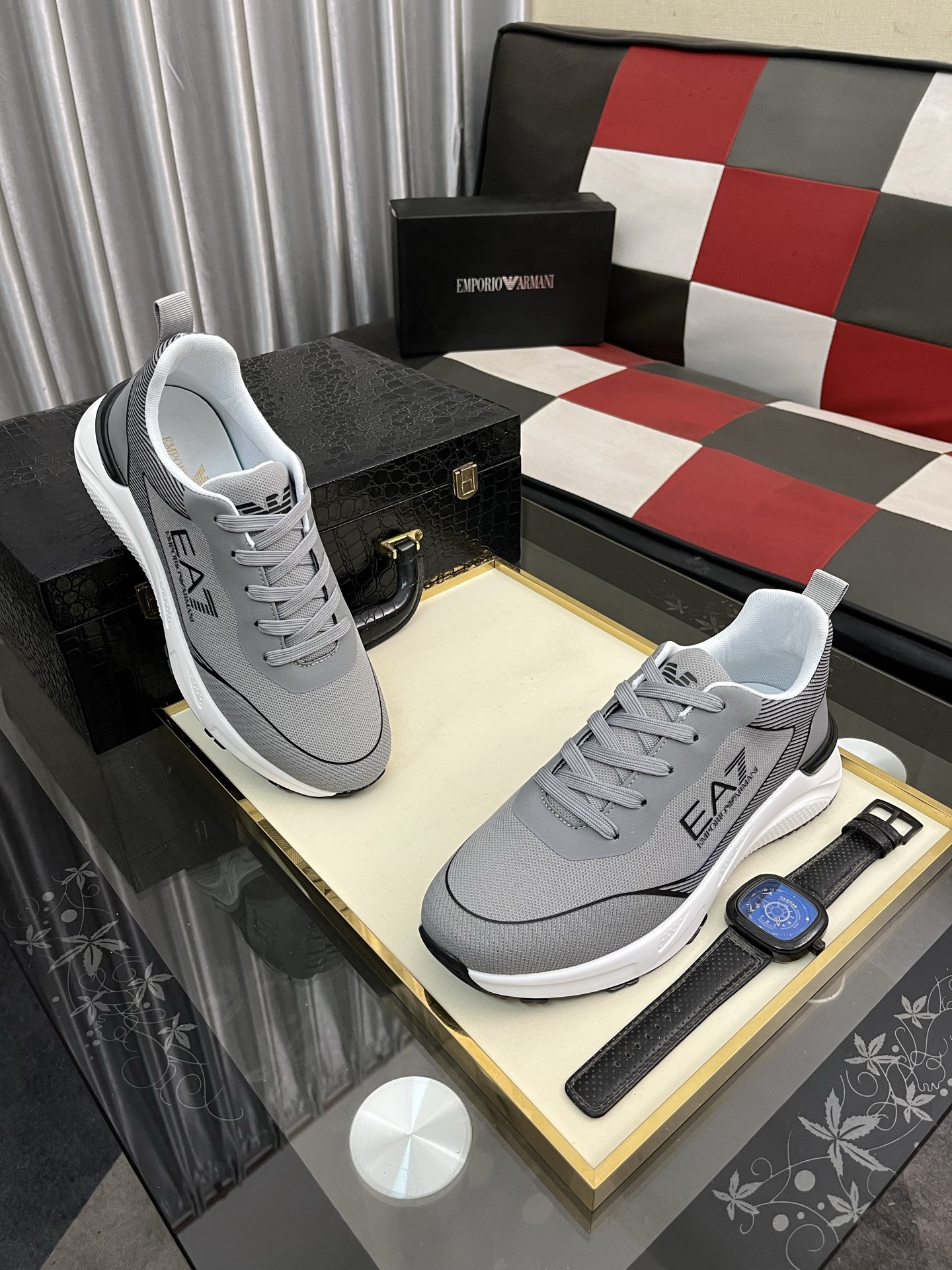 Emporio Armani Men's Breathable Leather Sneakers - Lightweight & Comfortable 4 i1745340273636 4208 0 2
