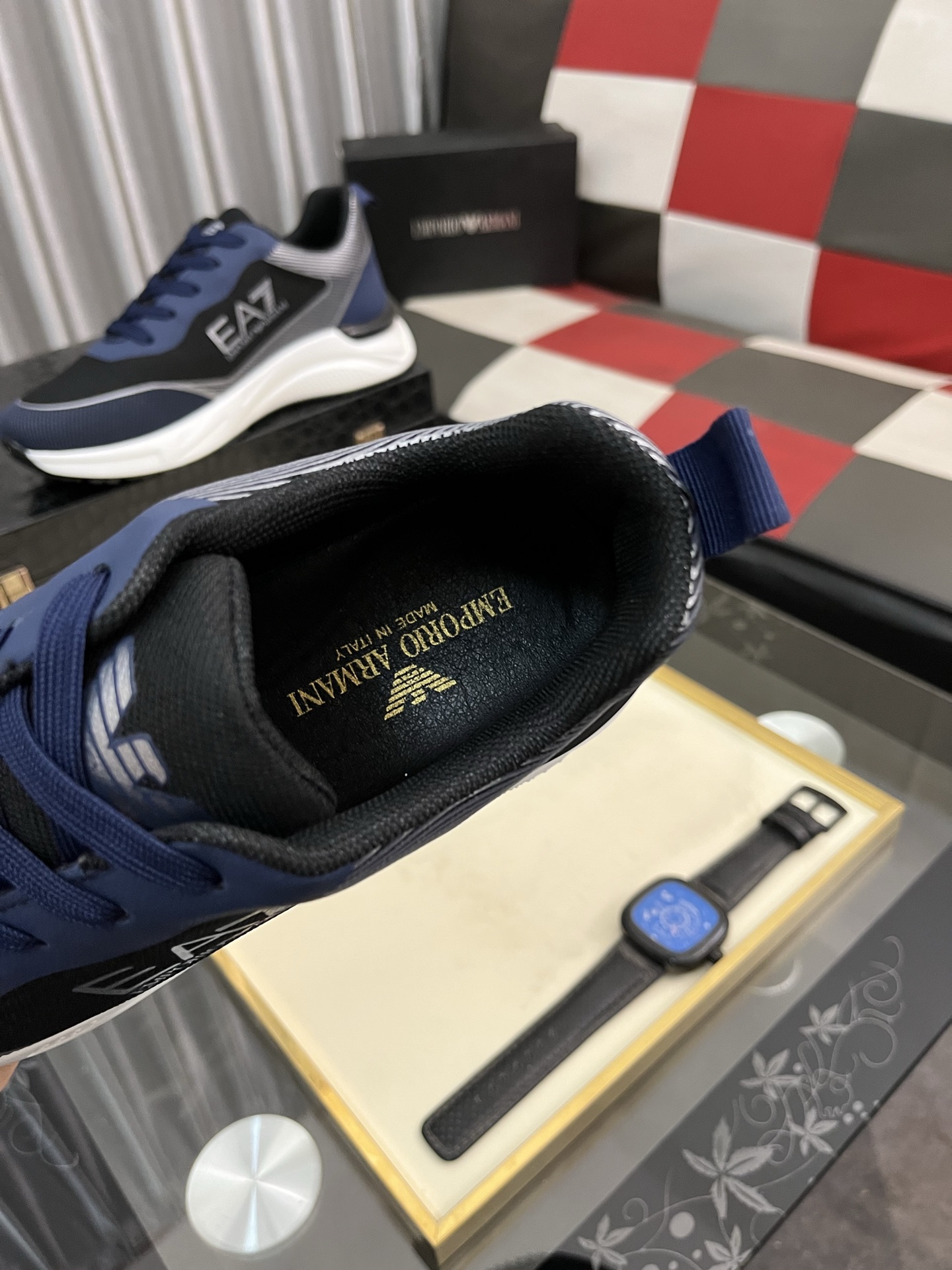 Emporio Armani Men's Lace-Up Sneakers - Breathable Leather, Rubber Sole 9 i1745340286362 9888 0 7