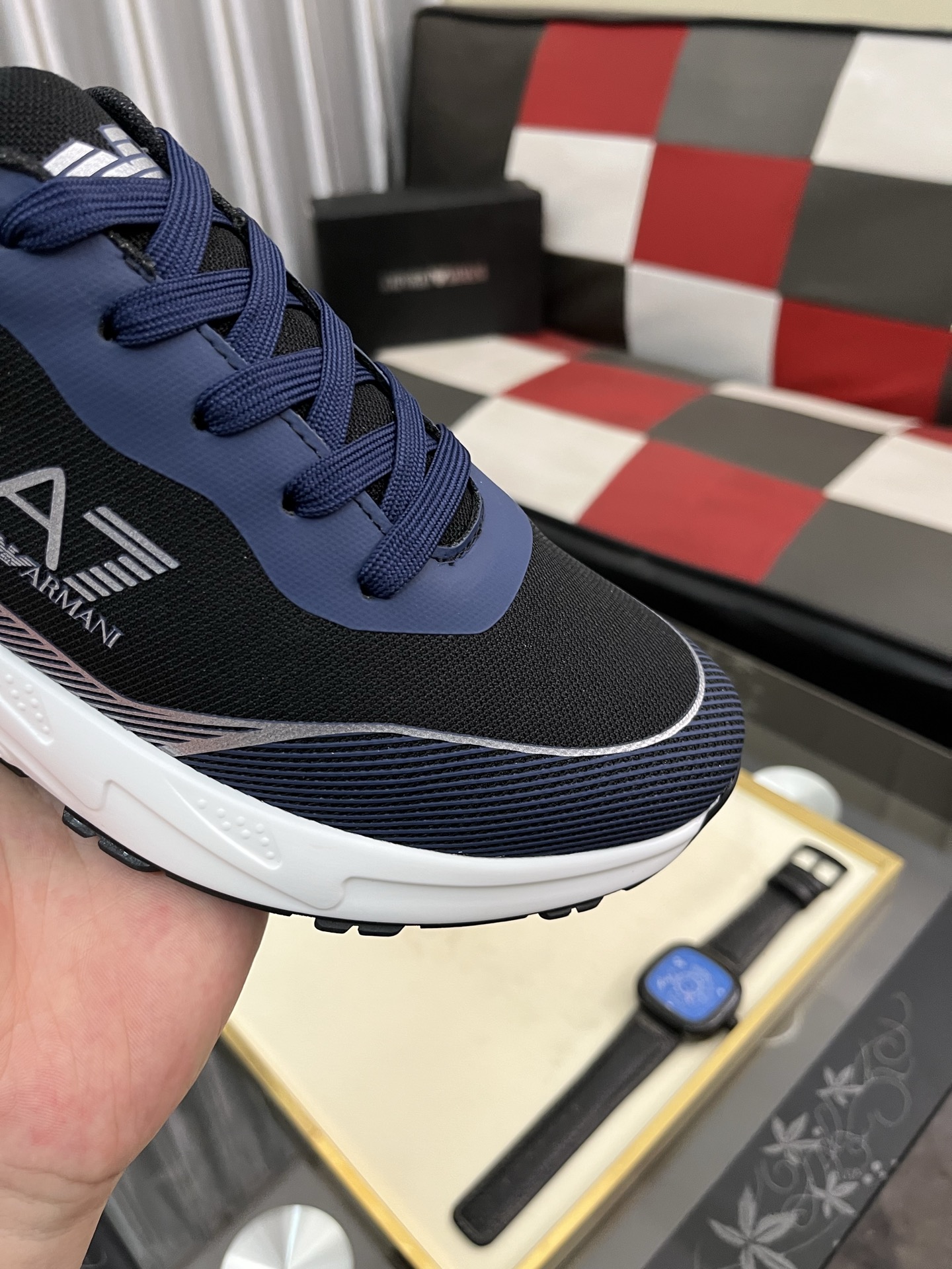Emporio Armani Men's Lace-Up Sneakers - Breathable Leather, Rubber Sole 7 i1745340287446 9066 0 5